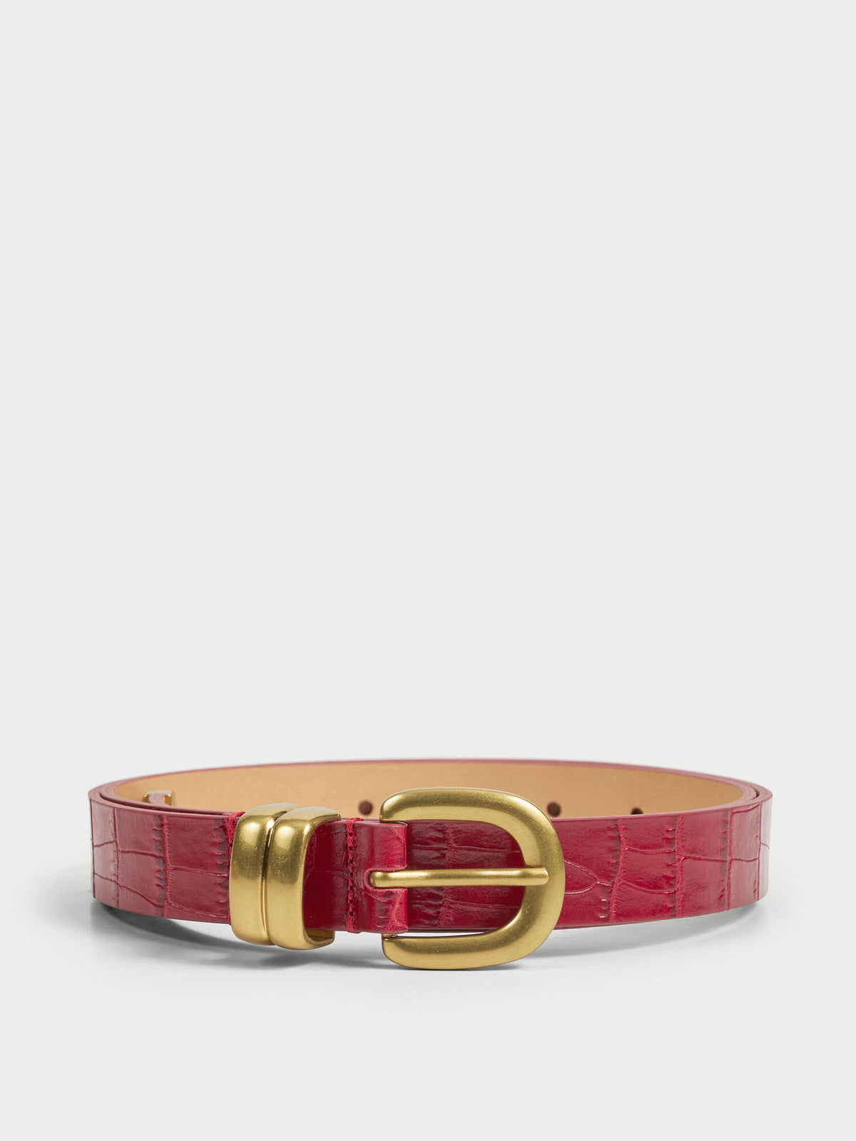 Zoilo Leather Belt Red Dahlia