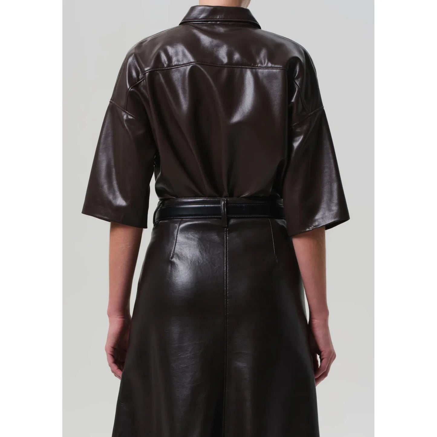 FRANCES CROPPED CAPE BUTTON UP