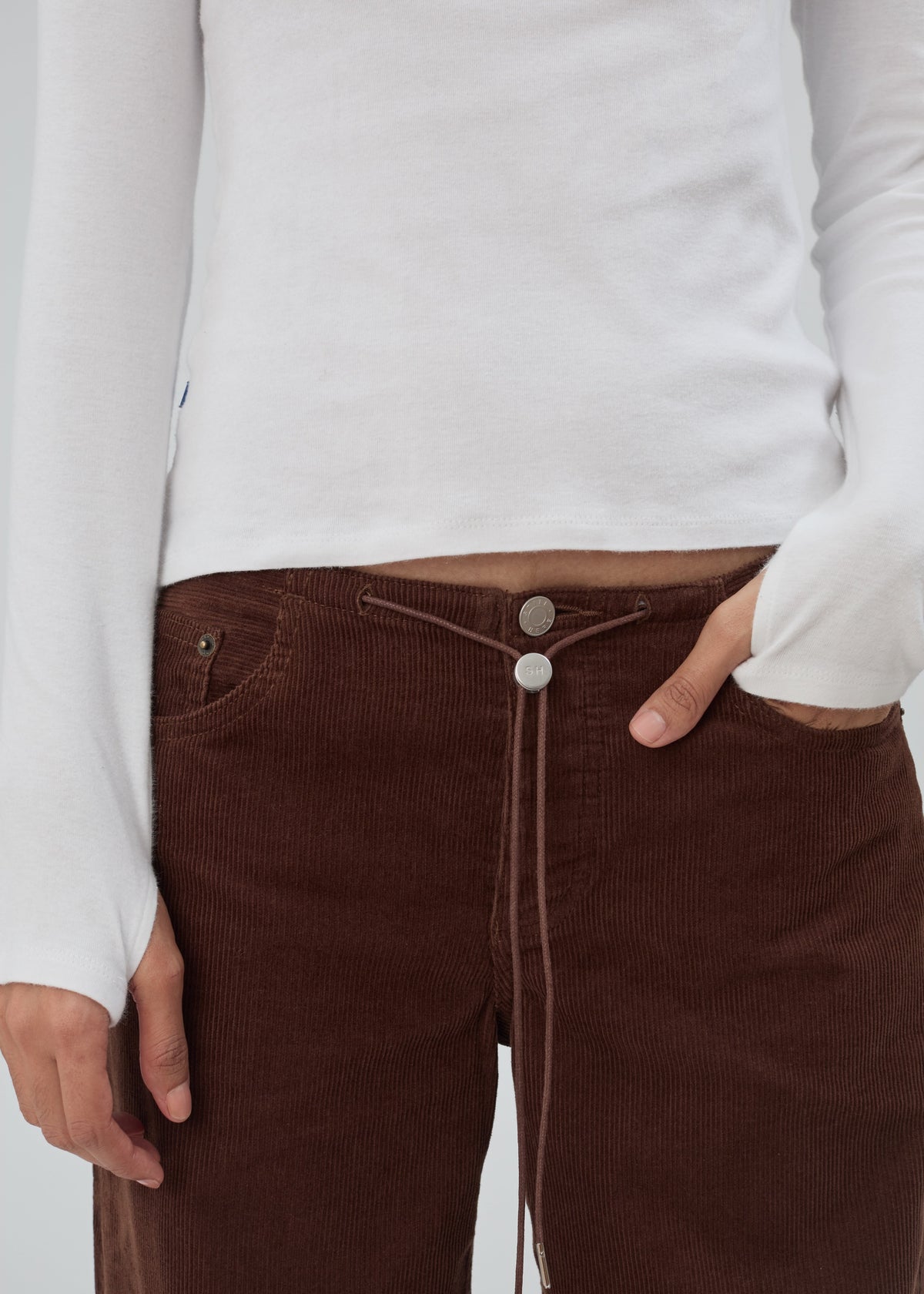 Cool Jean in Chocolate Corduroy - detail