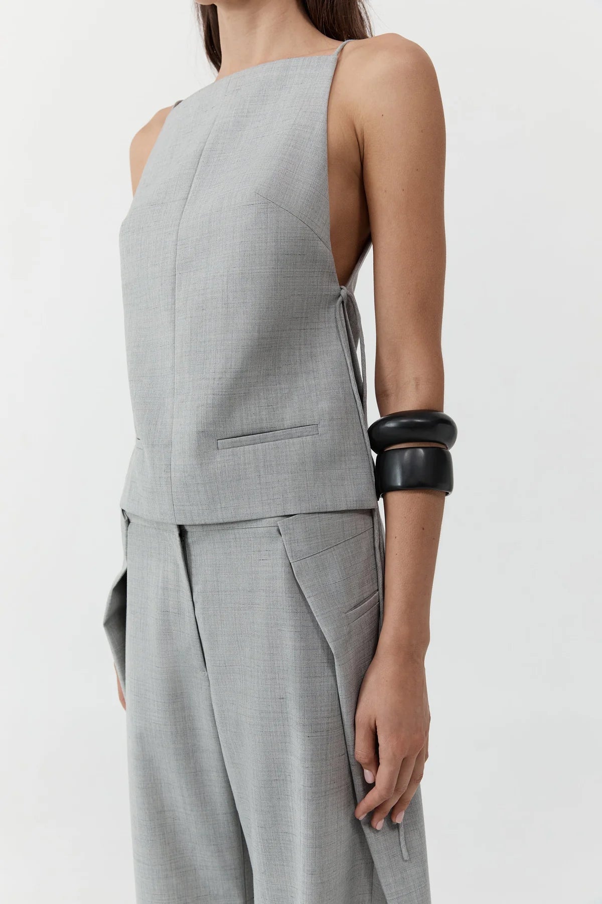SQUARE SIDE TIE TOP