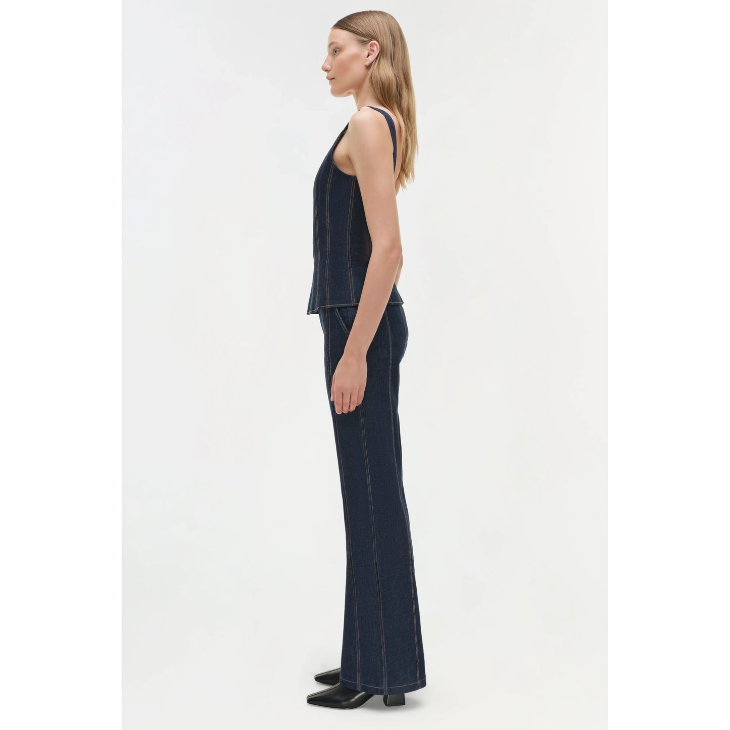 LACHLAN DENIM BUSTIER TOP