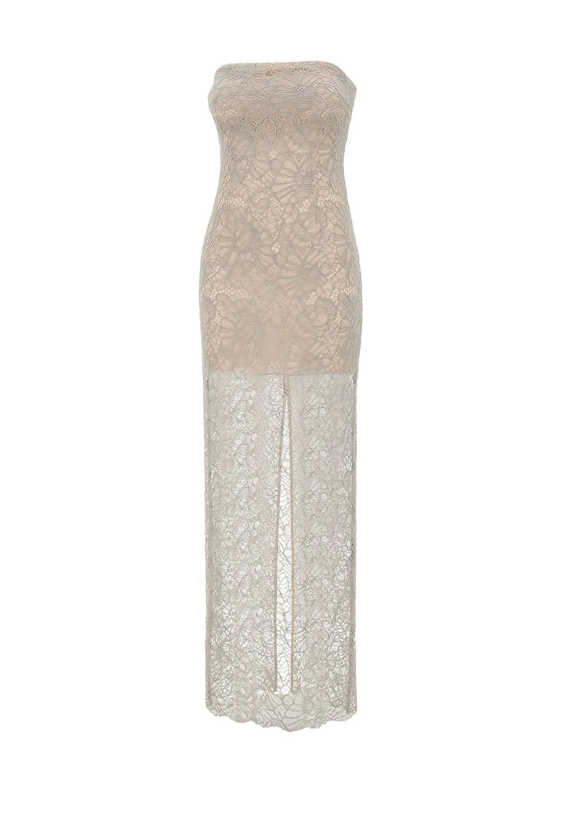 FLOWER MESH TUBE DRESS