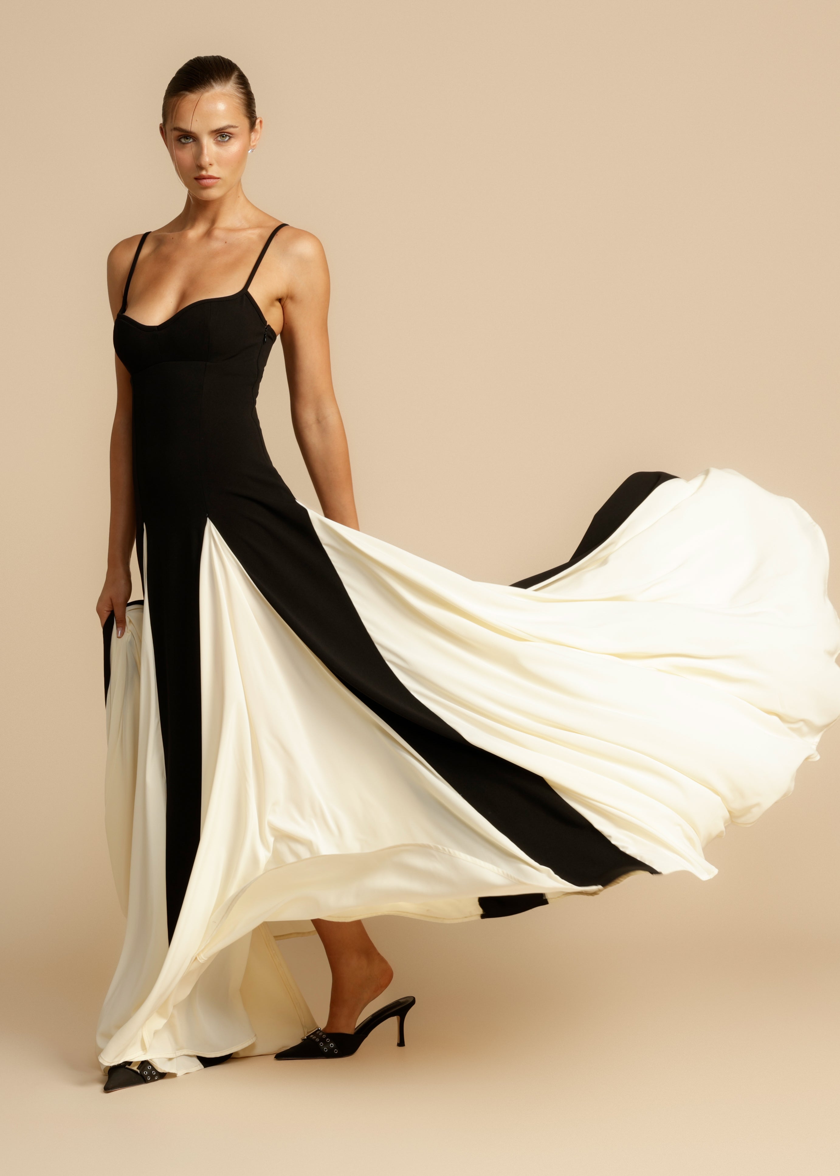 Paloma Dress Black/White