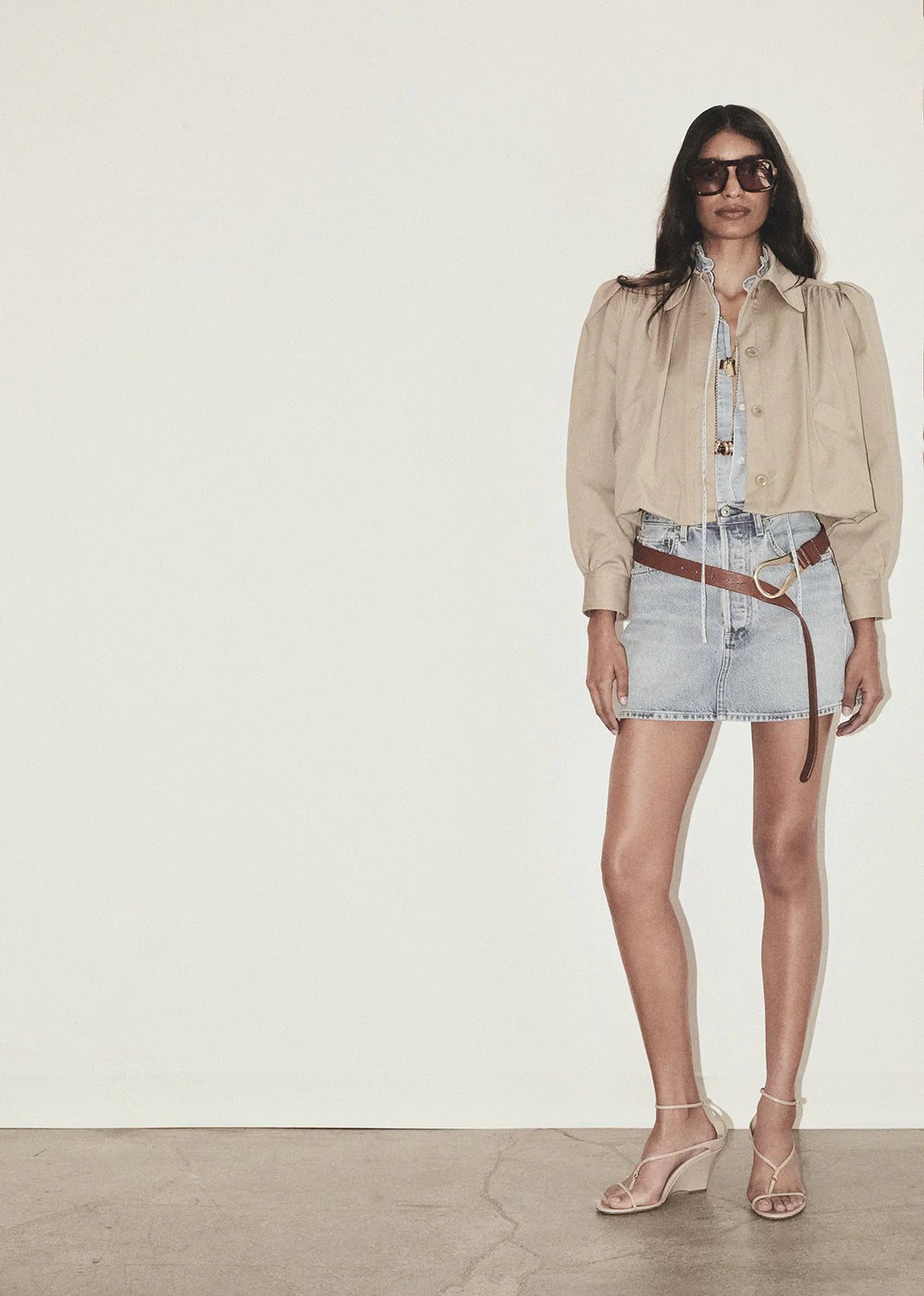 EVERLY SHIRRED CROP JACKET
