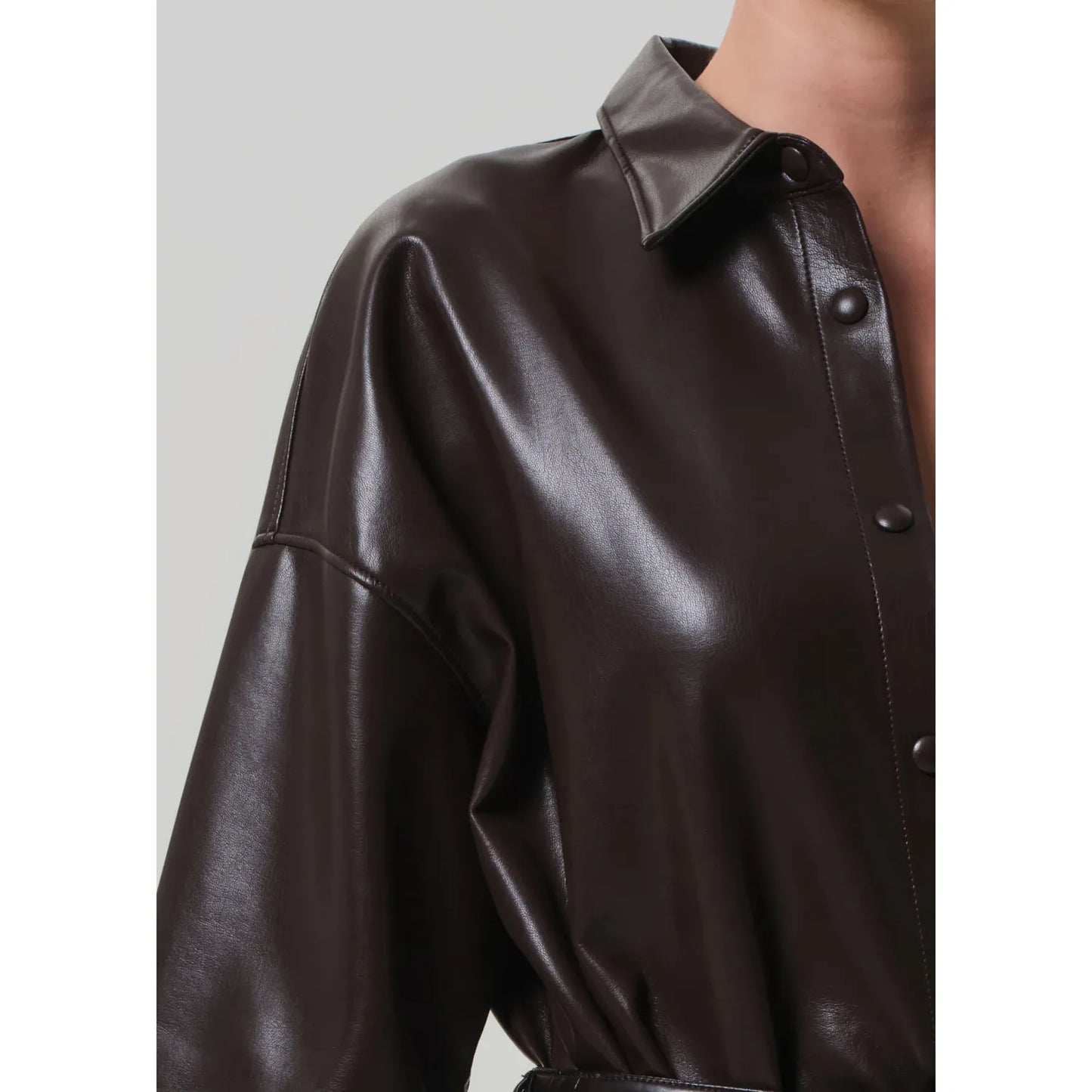 FRANCES CROPPED CAPE BUTTON UP