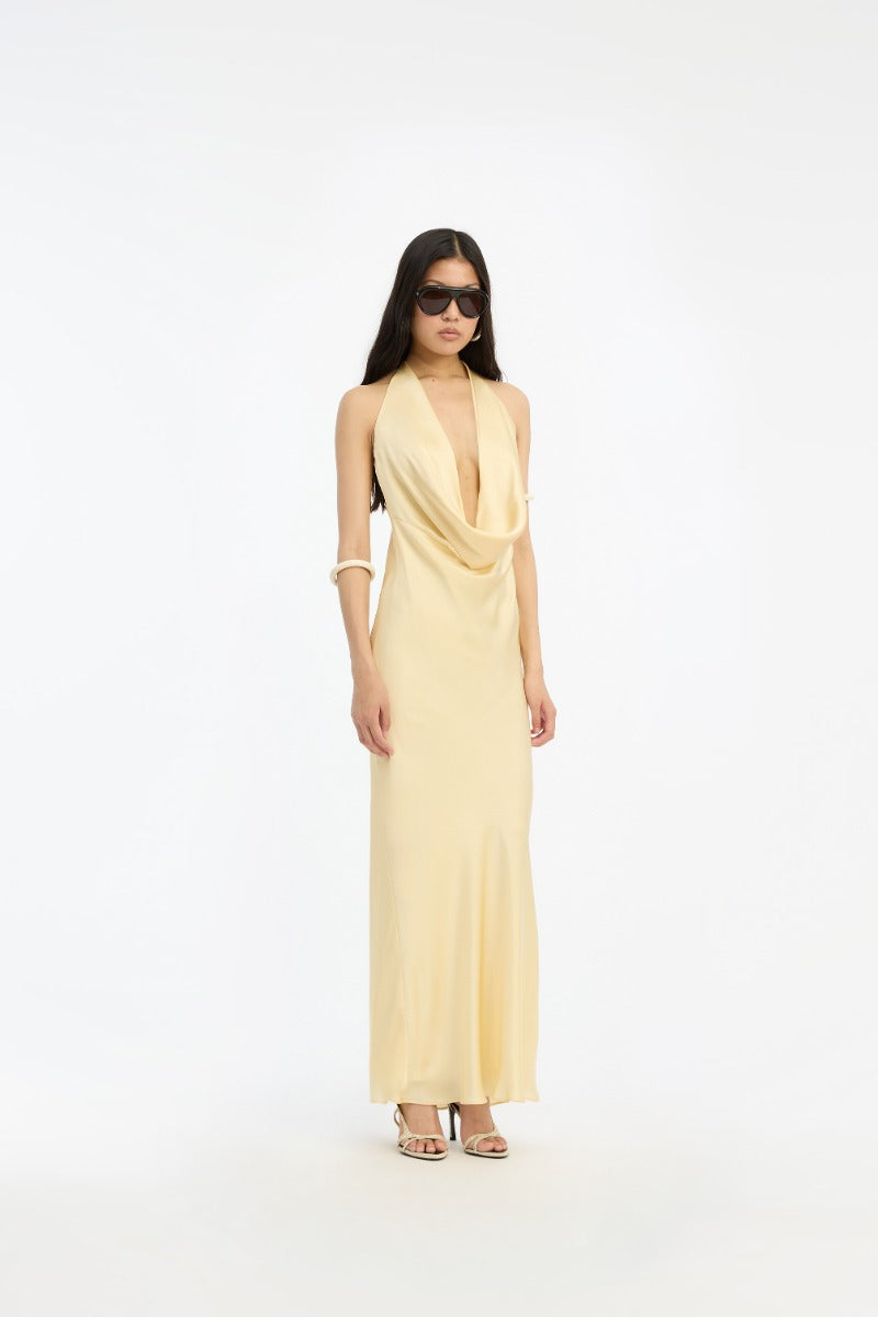 CHIFFON HALTER DRESS