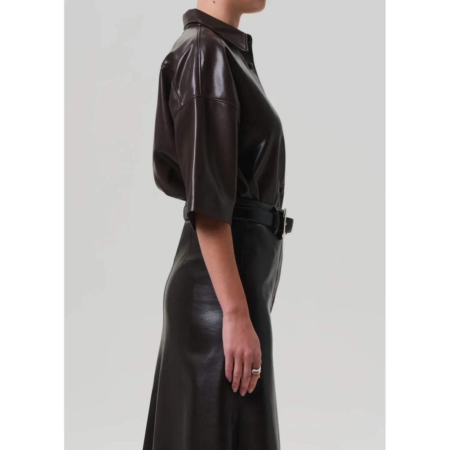 FRANCES CROPPED CAPE BUTTON UP