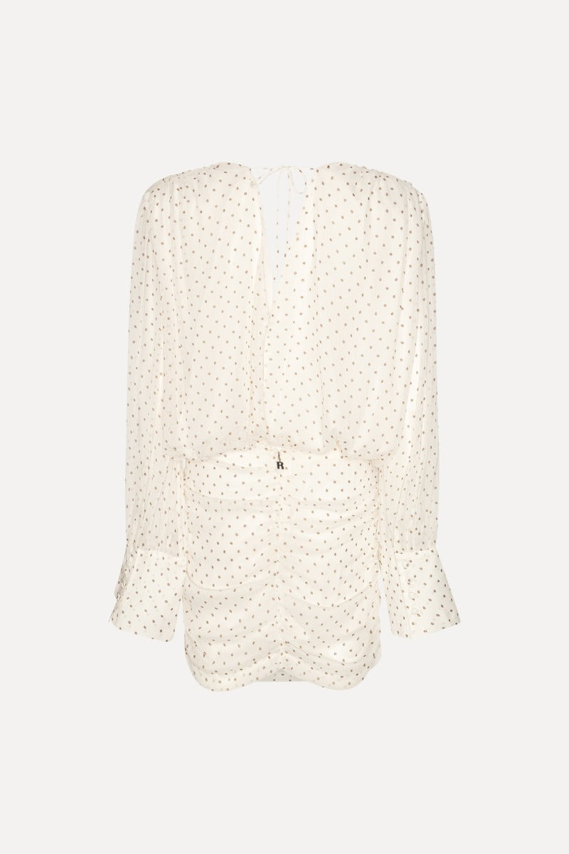 CHIFFON LS V-NECK DRESS