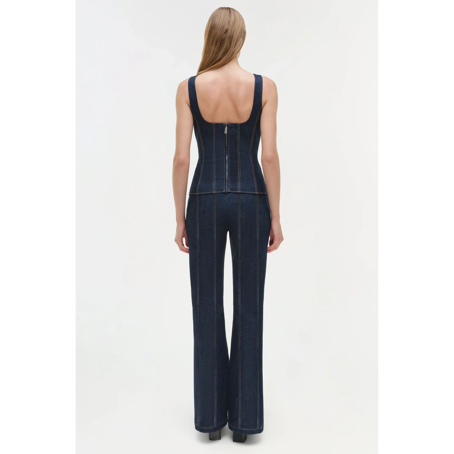 LACHLAN DENIM BUSTIER TOP