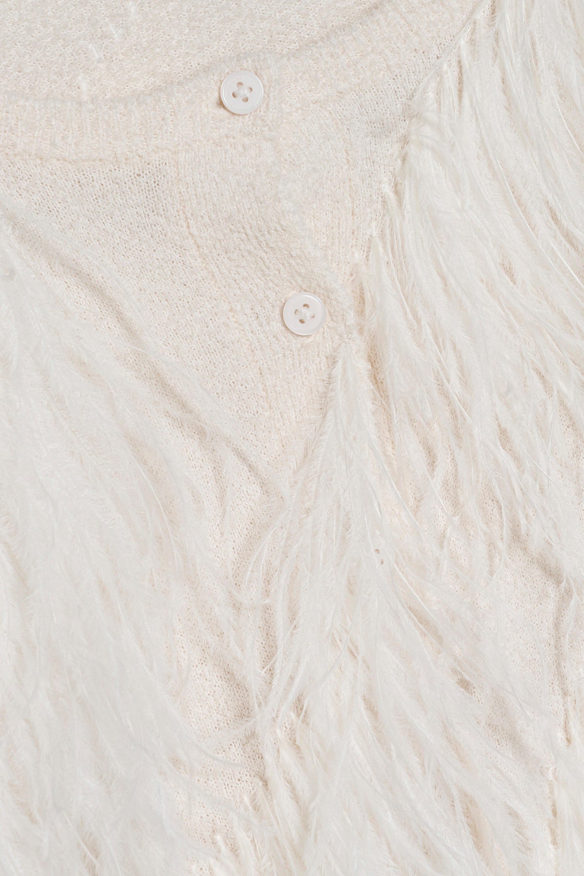 Rielle Feather Cardigan - Ivory detail