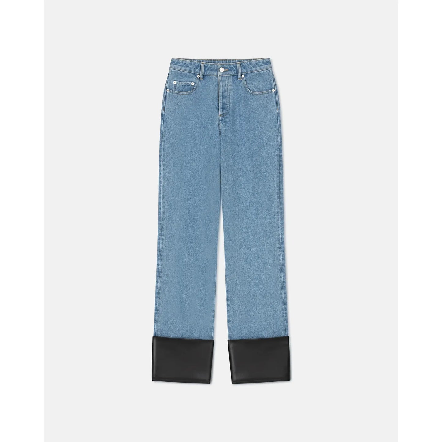 RAYNEE LEATHER-TRIMMED JEANS