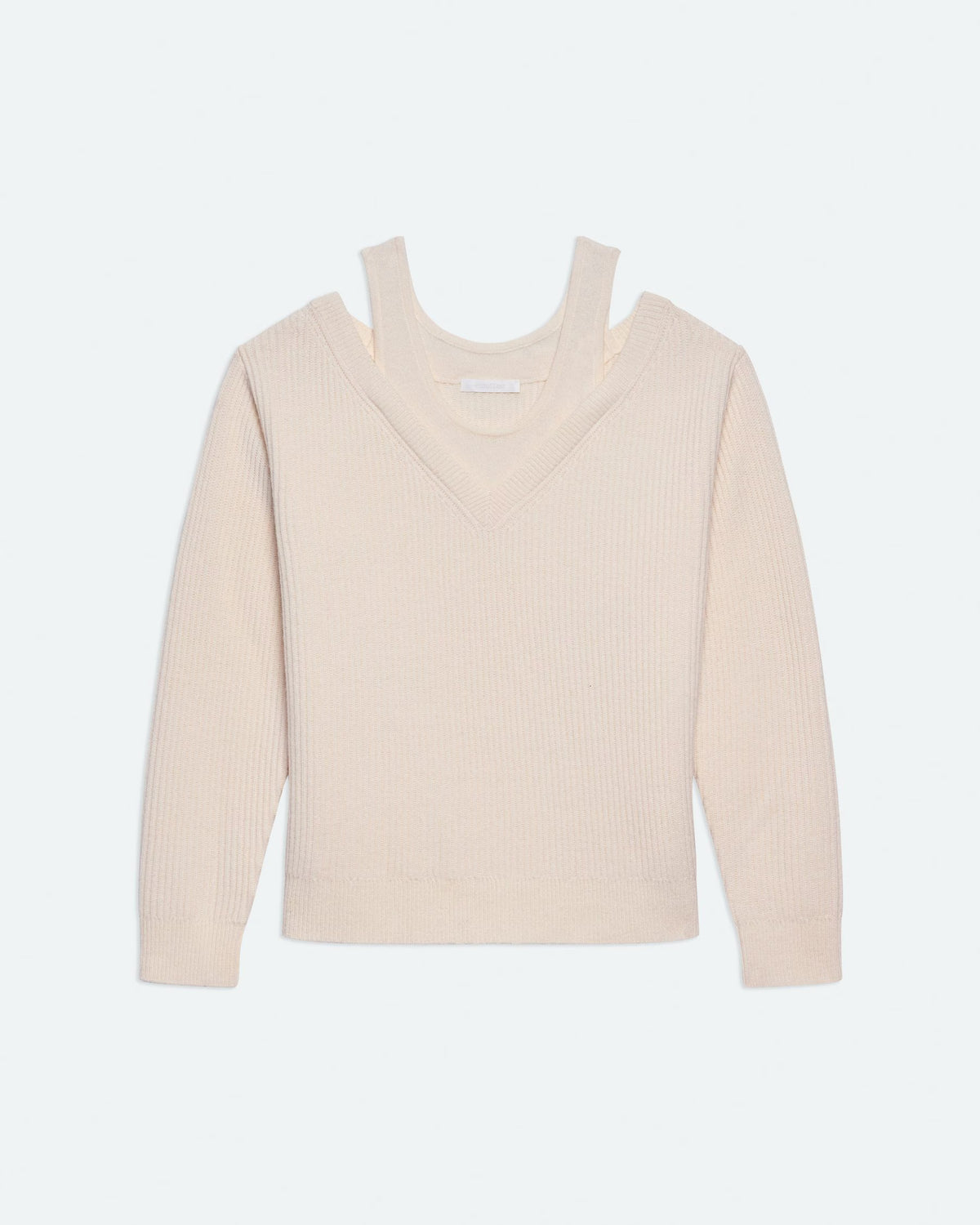 Dbl Layer V Nk Pull-Over - Woolen Ivory