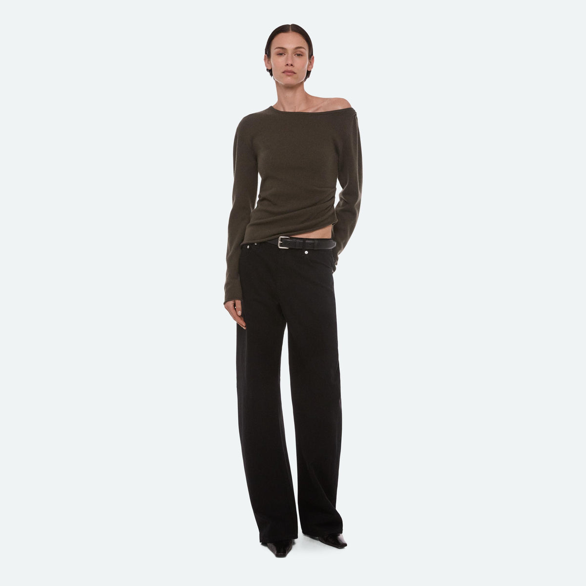 Helmut Lang Draped Asym Top - Gourd