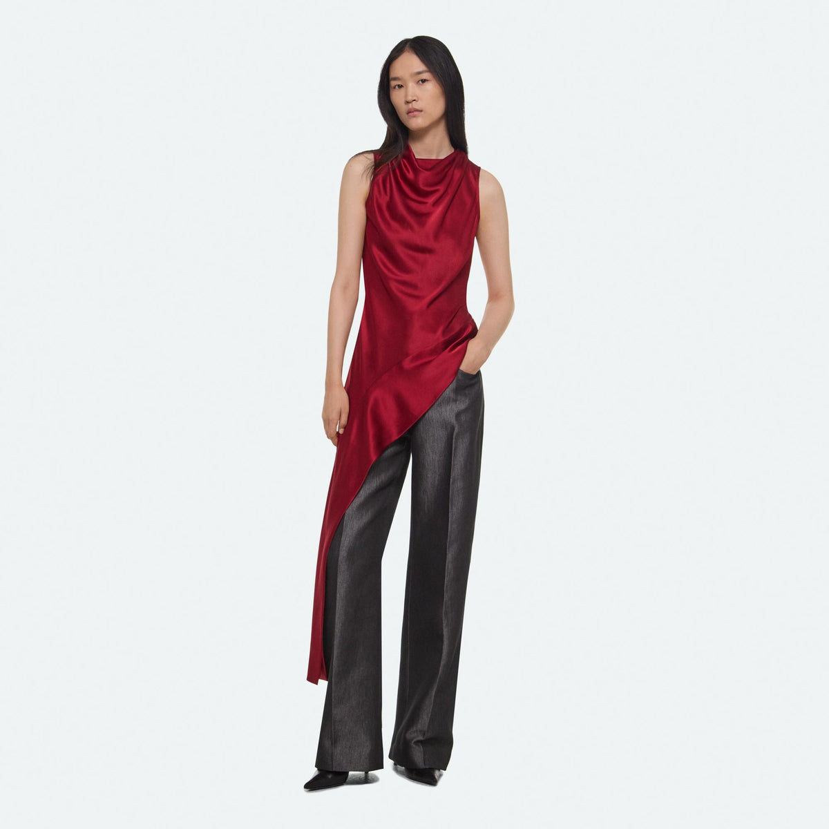 Helmut Lang Relaxed Bootcut Trousers in Black
