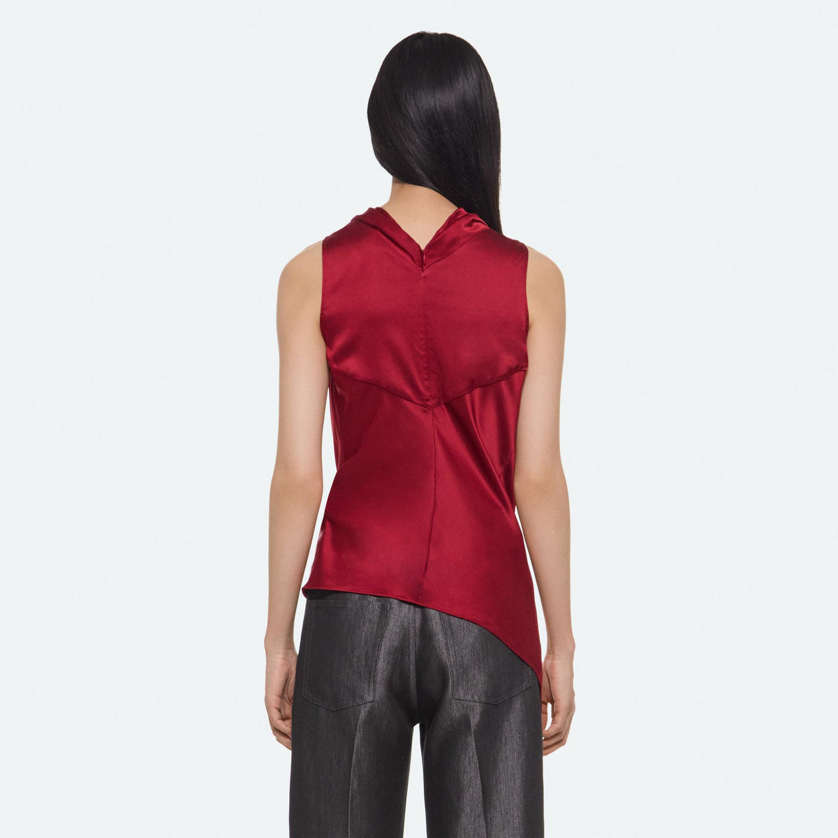 Helmut Lang Sash Top in Dahlia - back