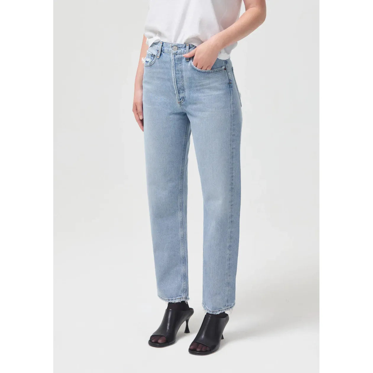 90'S CROP MID RISE LOOSE FIT JEANS