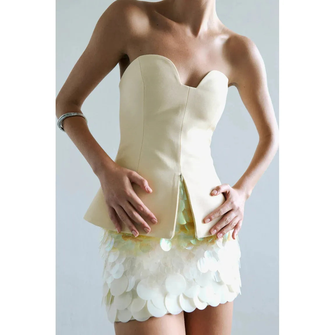EVA ZIPPER DETAILED CORSET TOP