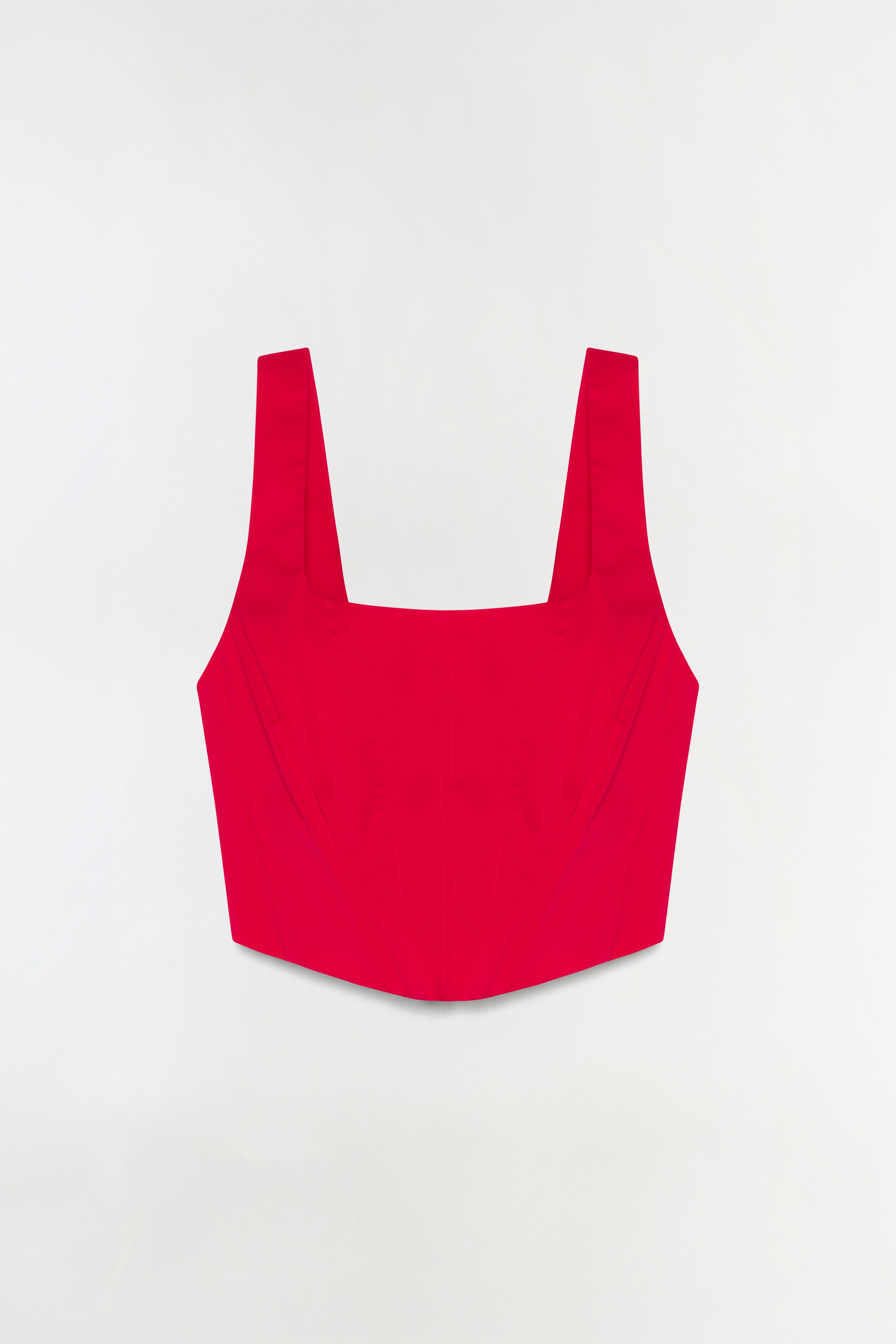 Clio Cotton Bustier Top (photo in Scarlet)