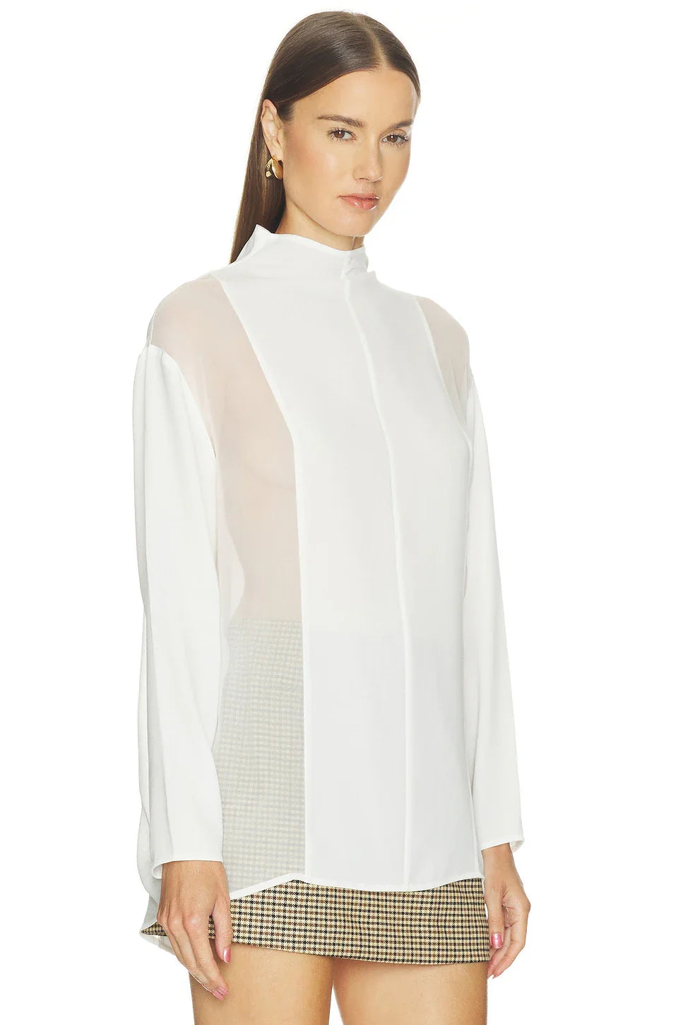 Mockneck silk shirt