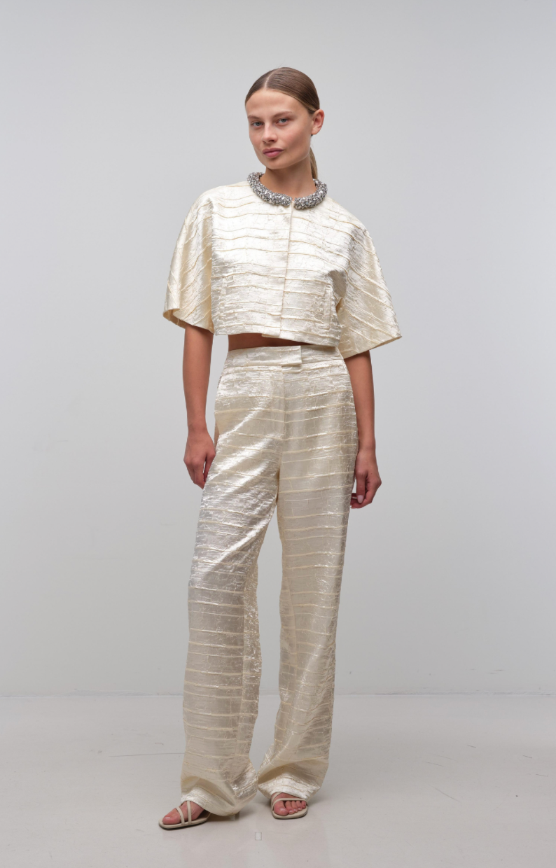 Elvessa Cropped Jacket - Porcelain