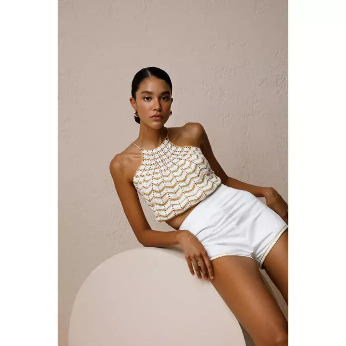 REGINA CROCHET HALTER TOP