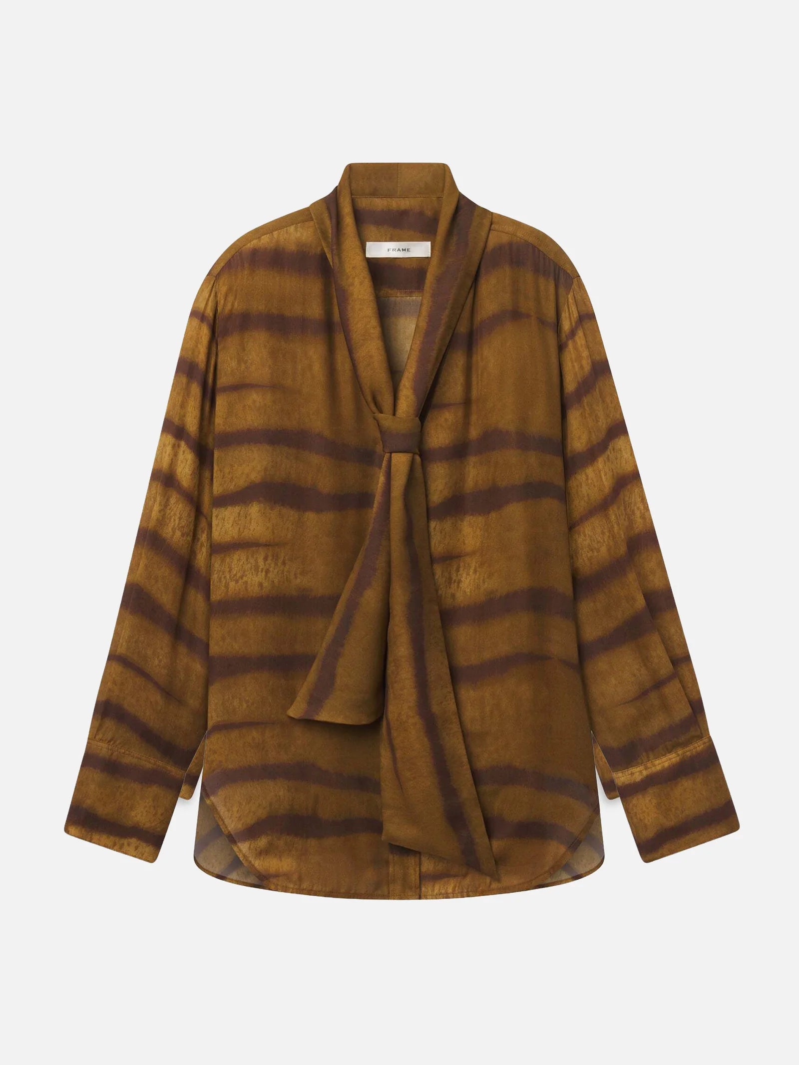 The Silk Oversized Tie Shirt / Light Tiger Multi