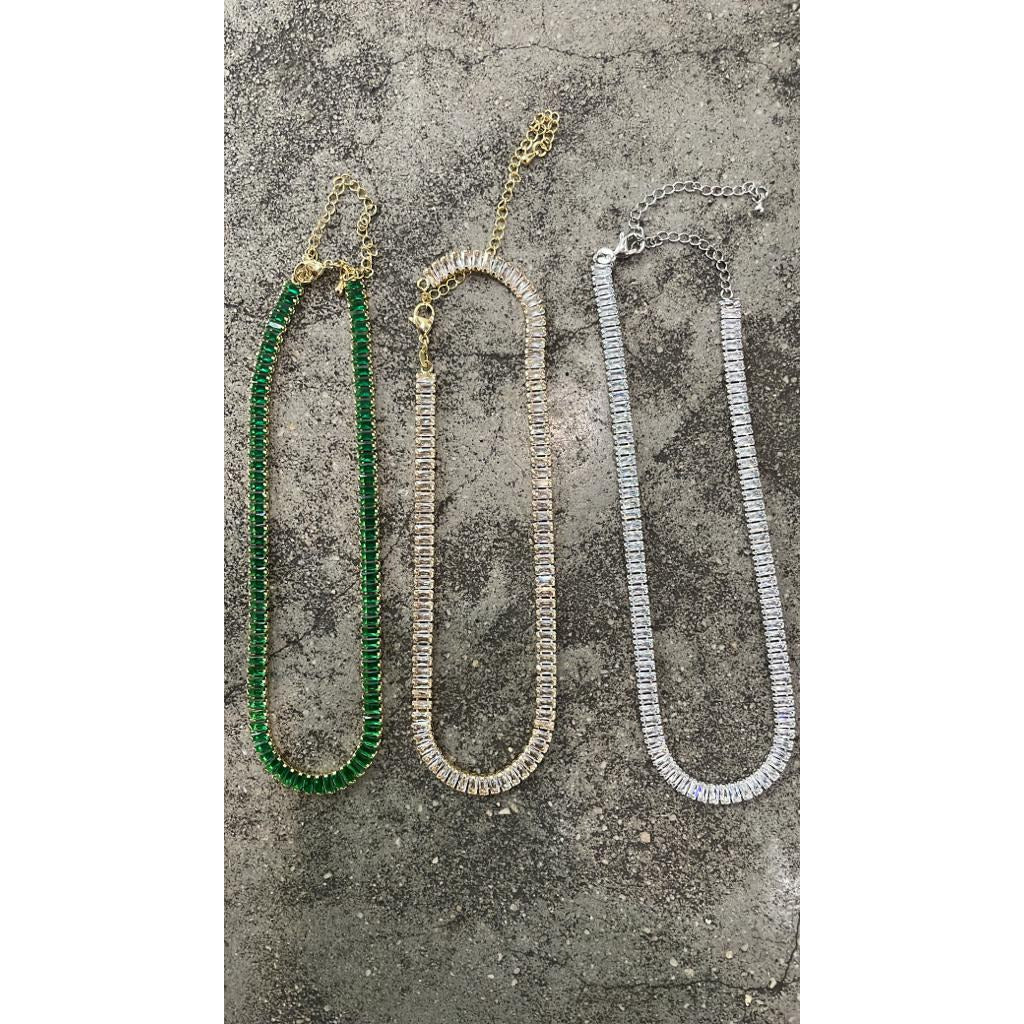 Baguette choker necklace