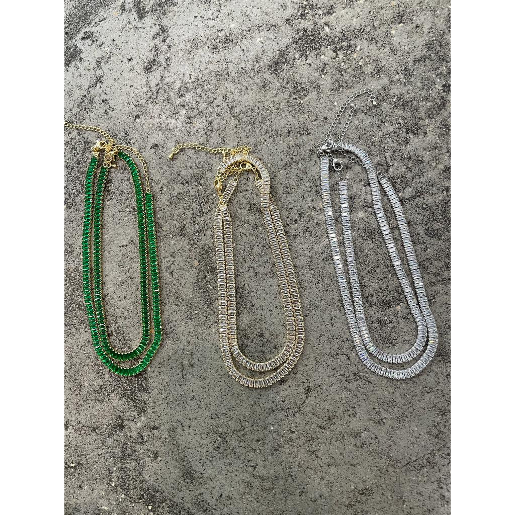 Baguette choker necklace