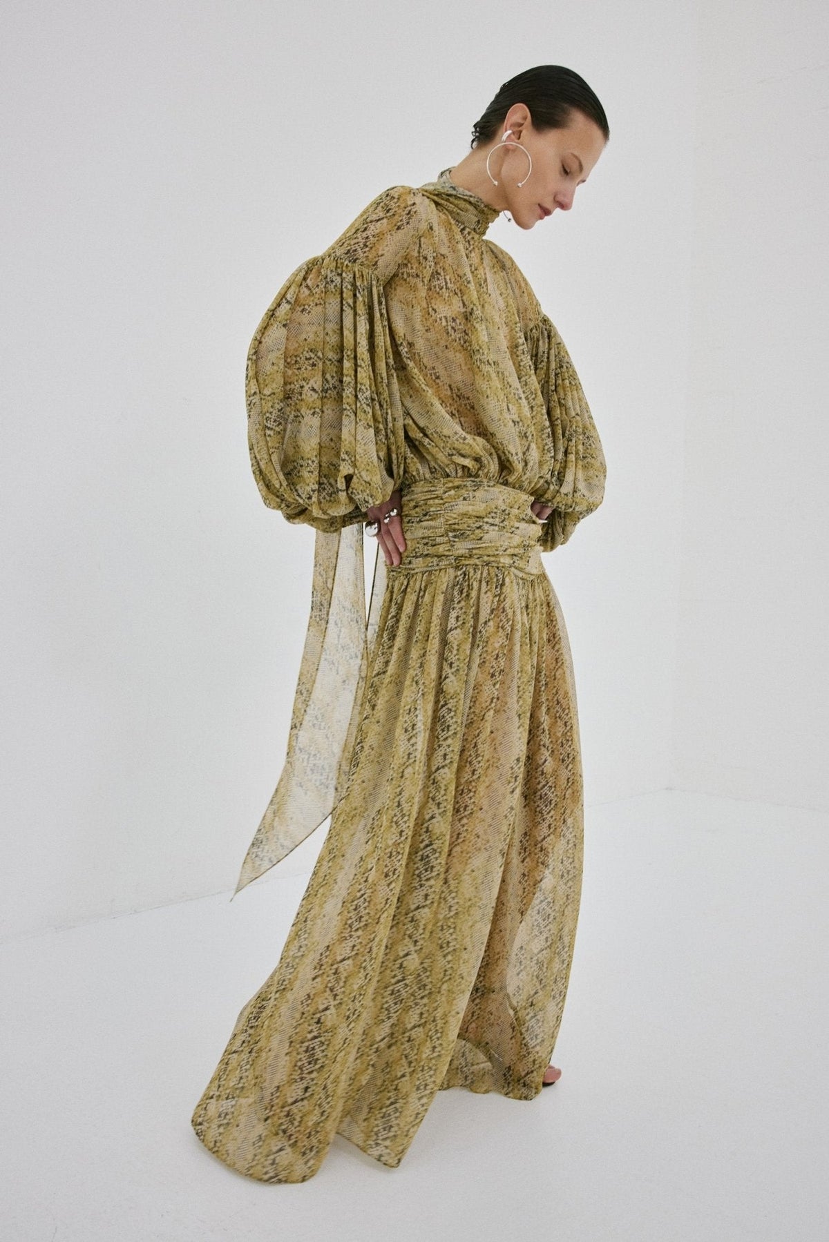 Solana Maxi Dress in Serpiente Yellow