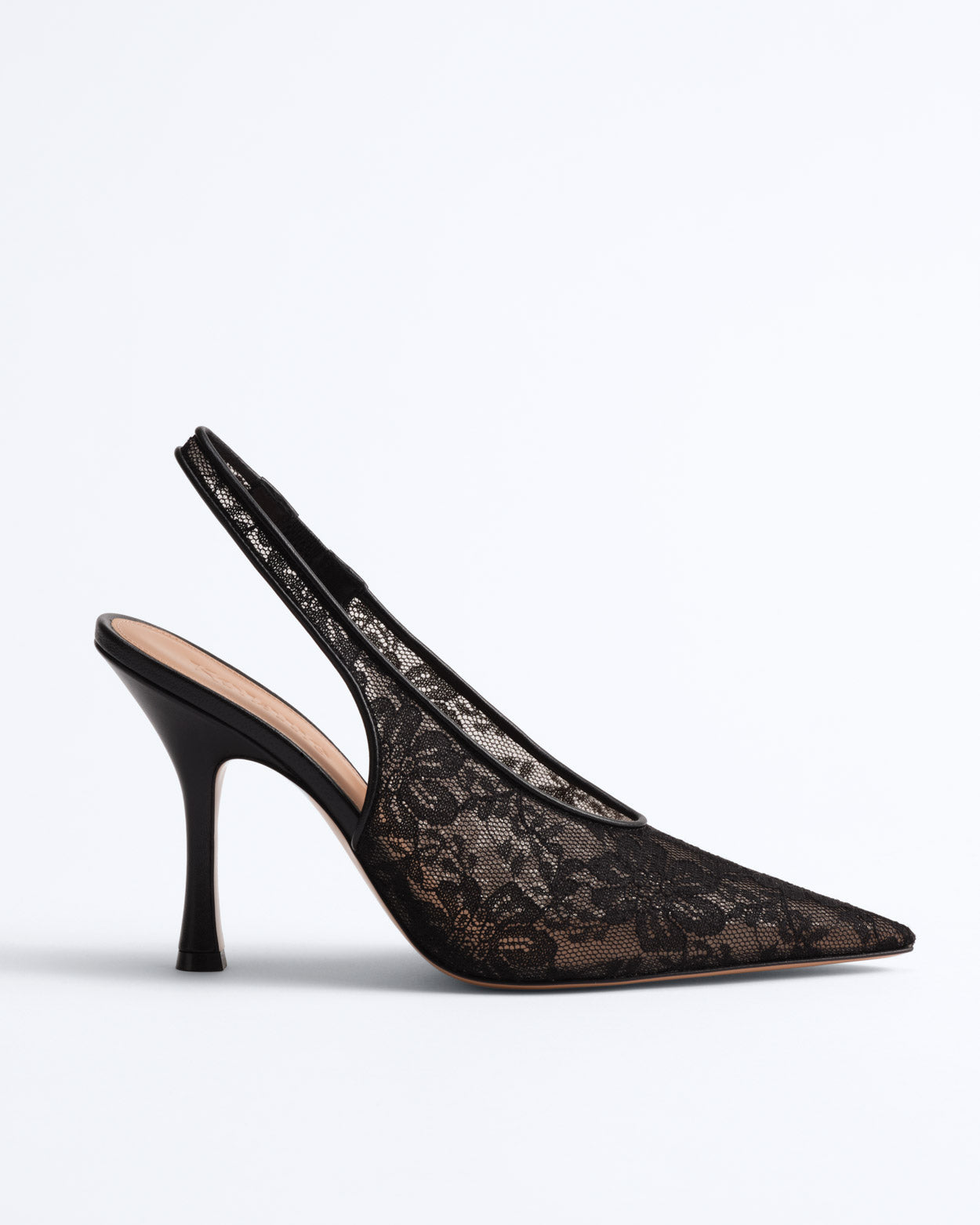 Camilla Sling Lace 90mm - Black