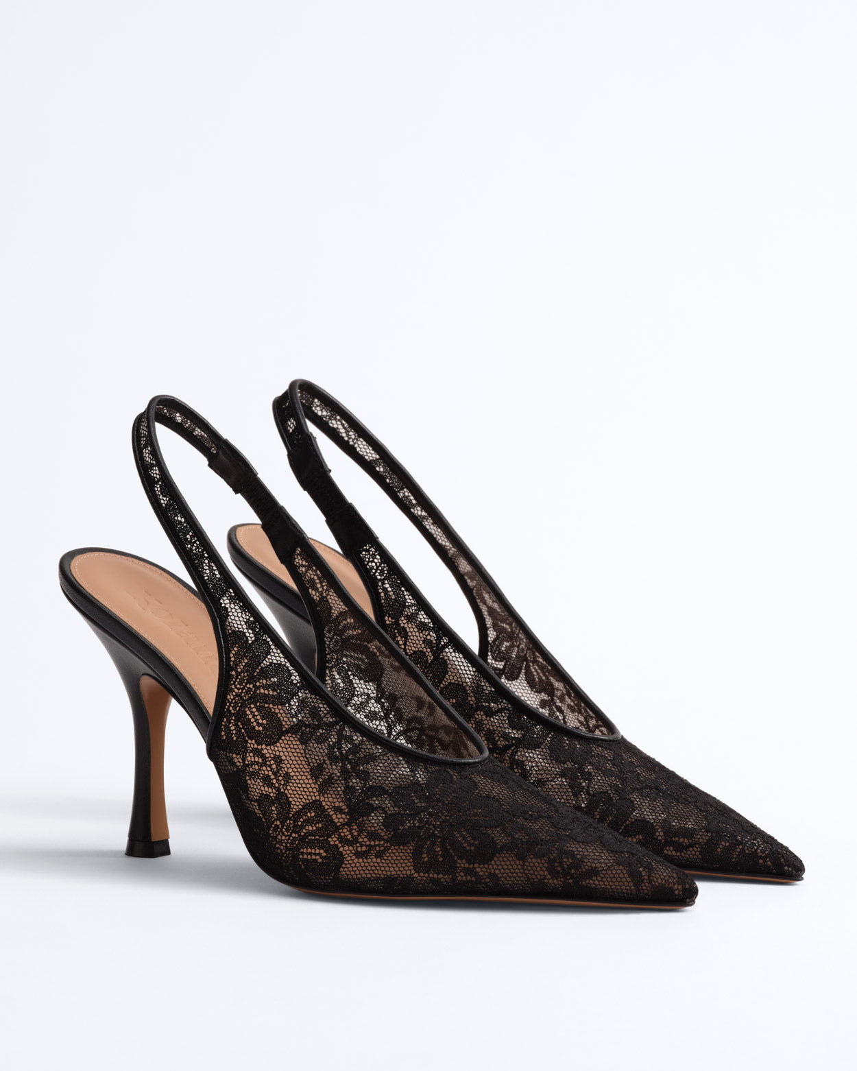 Camilla Sling Lace 90mm - Black