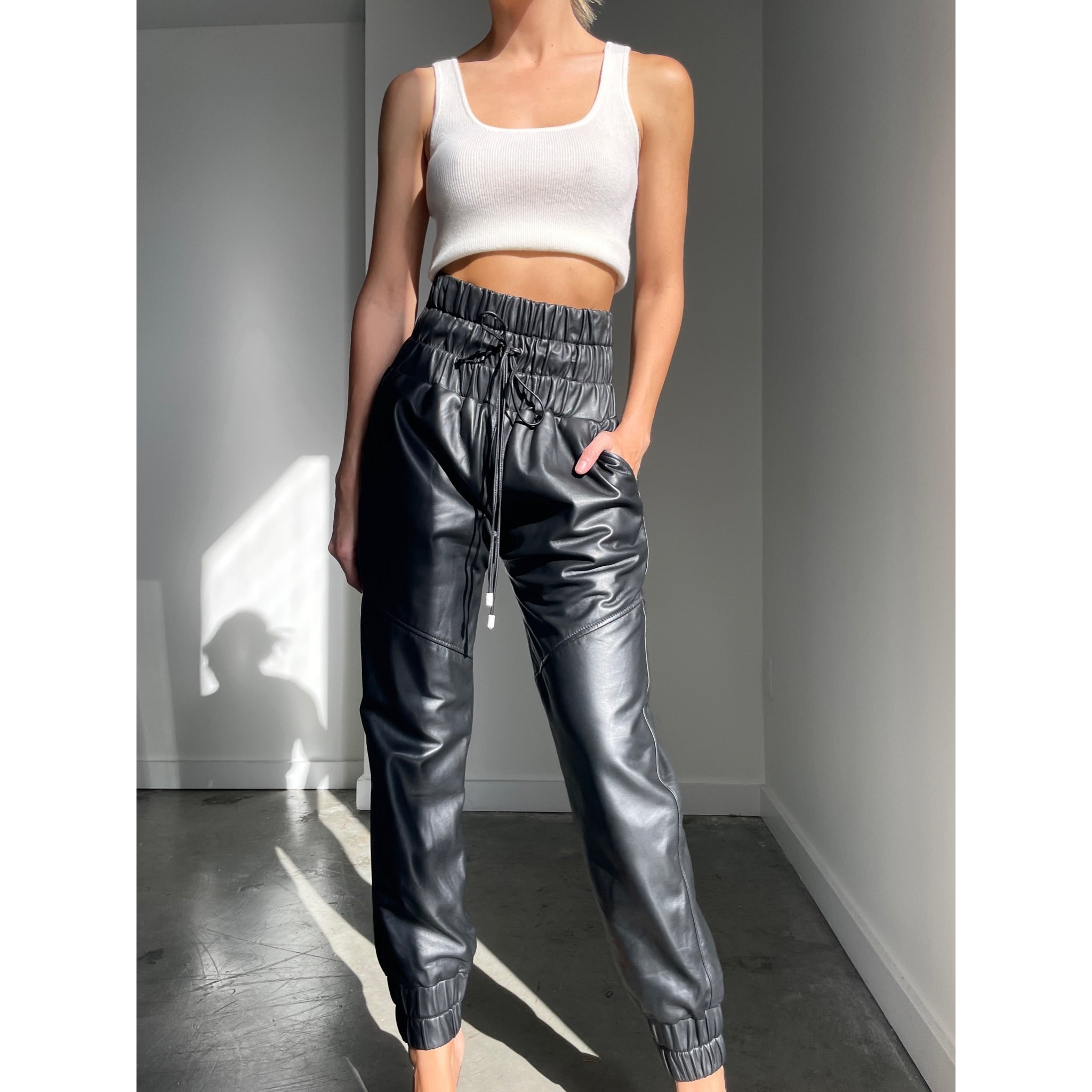 Dalton Vegan Leather Pants - Black