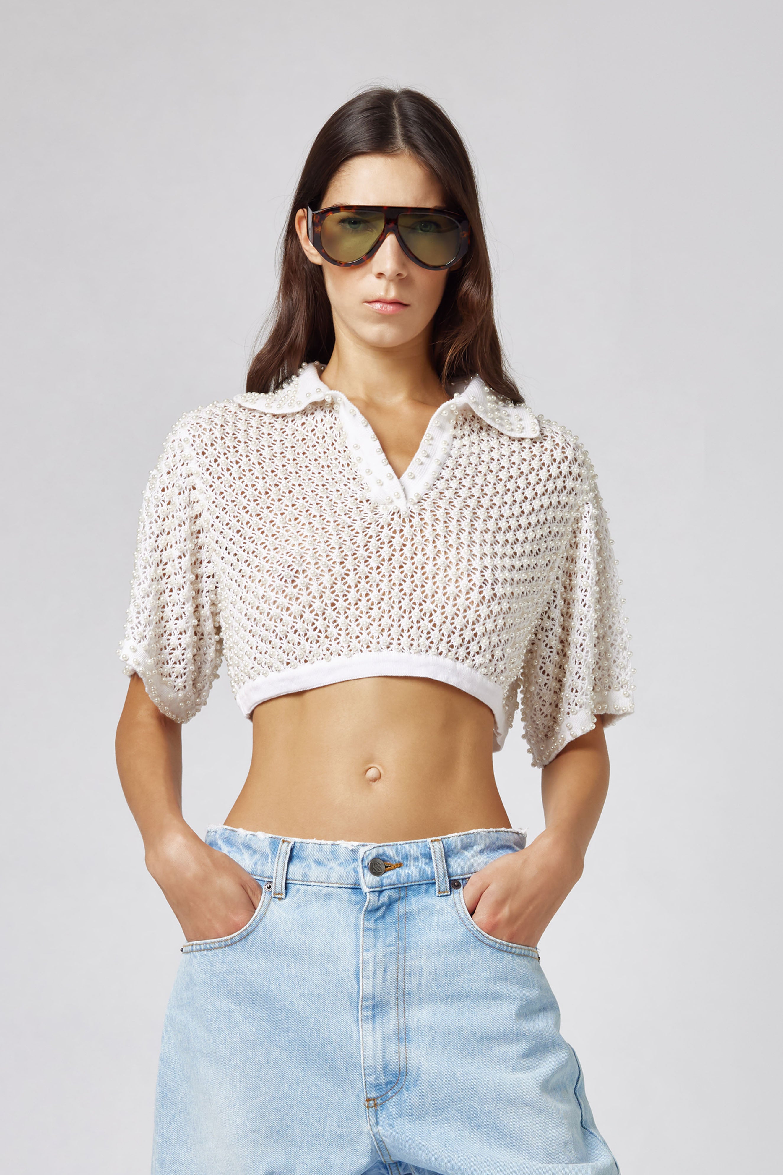PEARL CROP KNIT 06SSKNT399