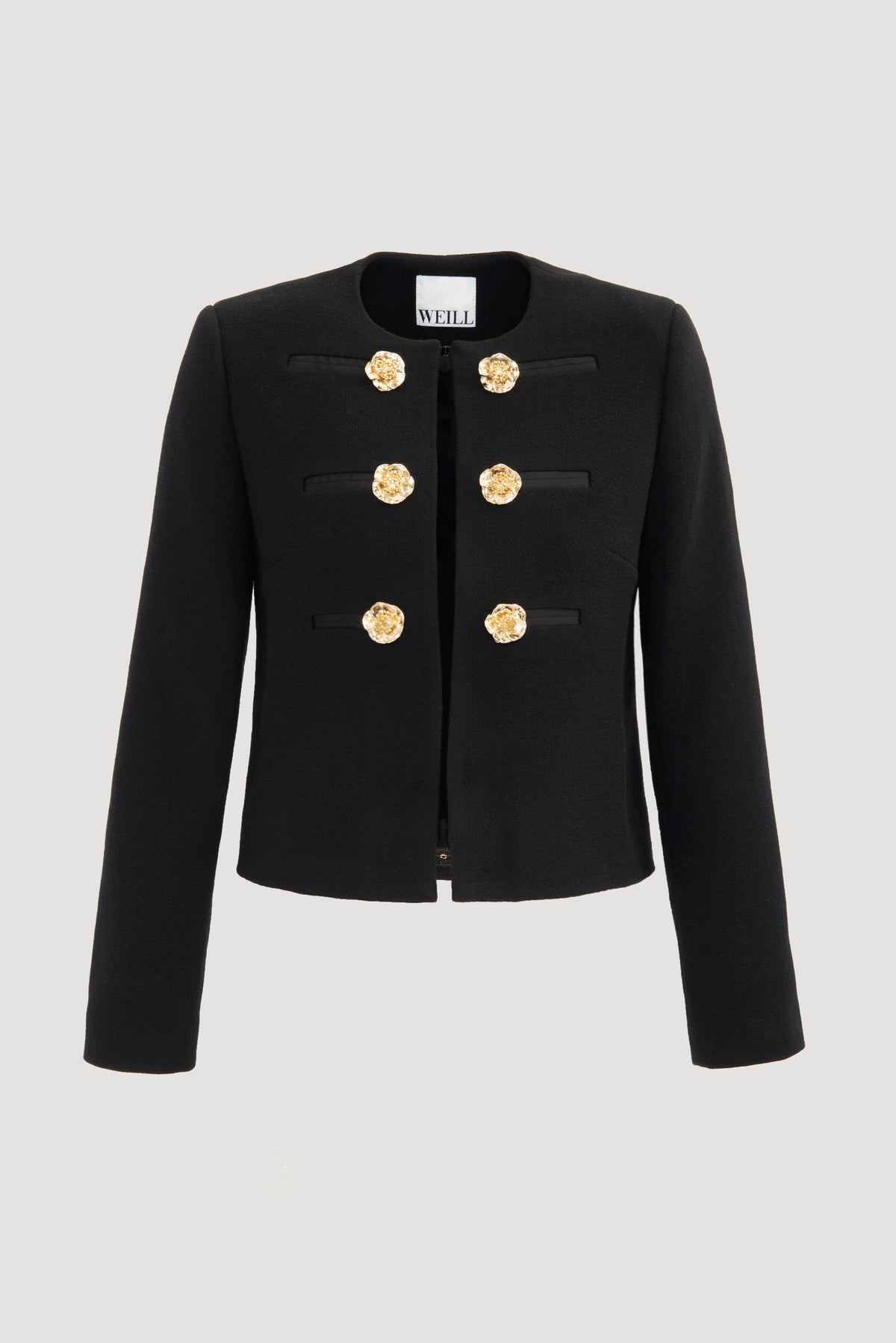 jacket with flower buttons