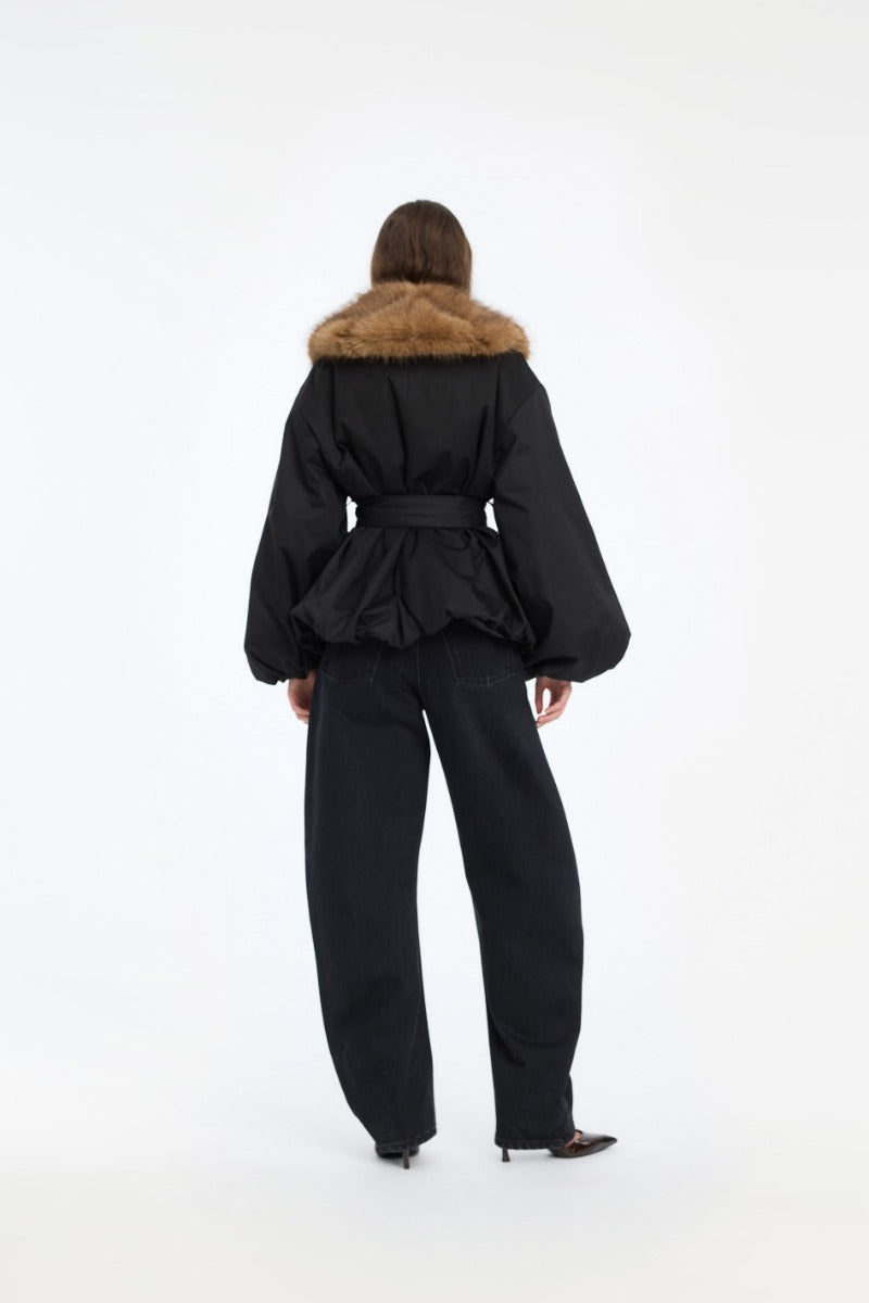 FAUX FUR COLLAR JACKET
