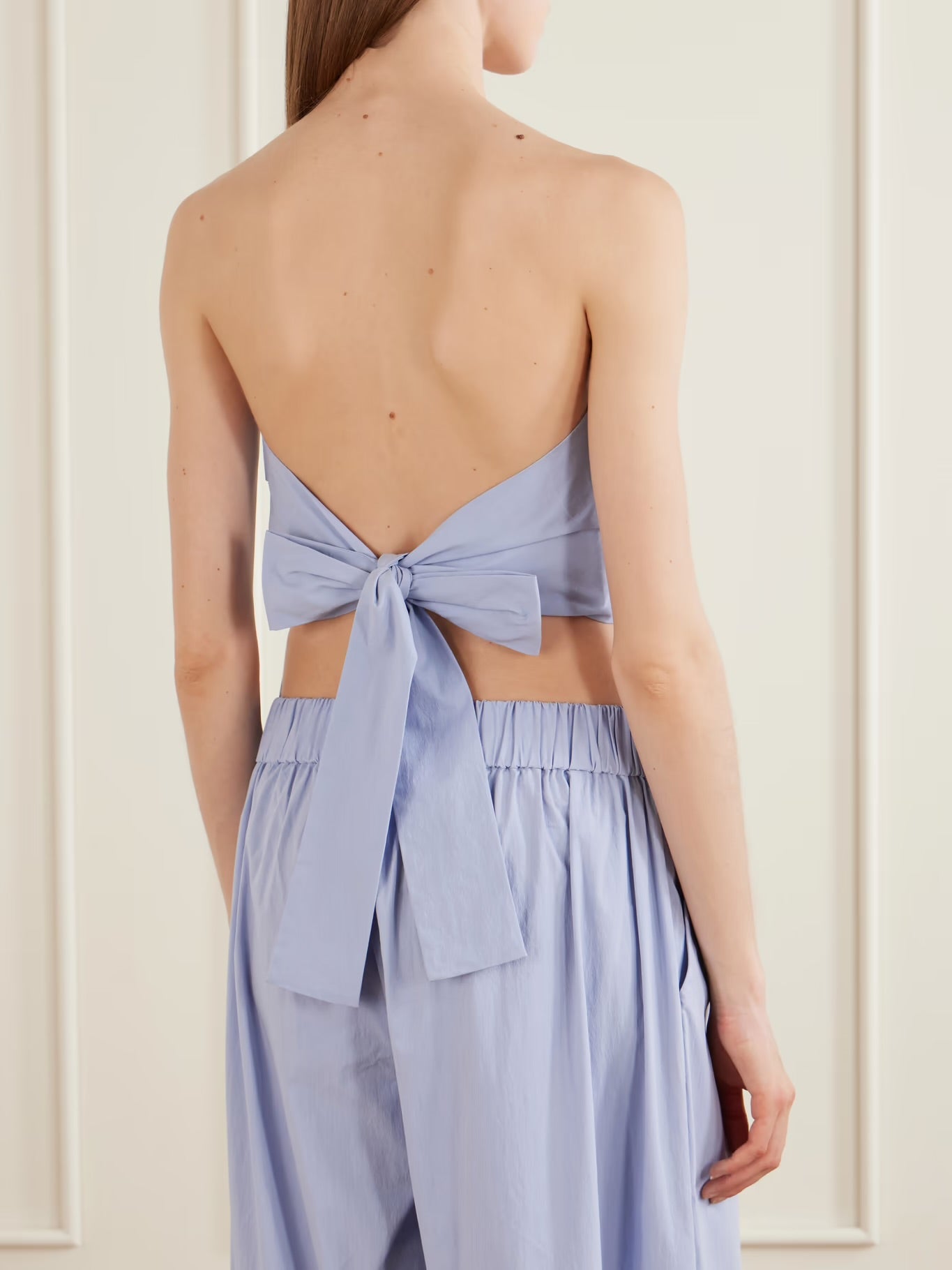 Strapless tie back top