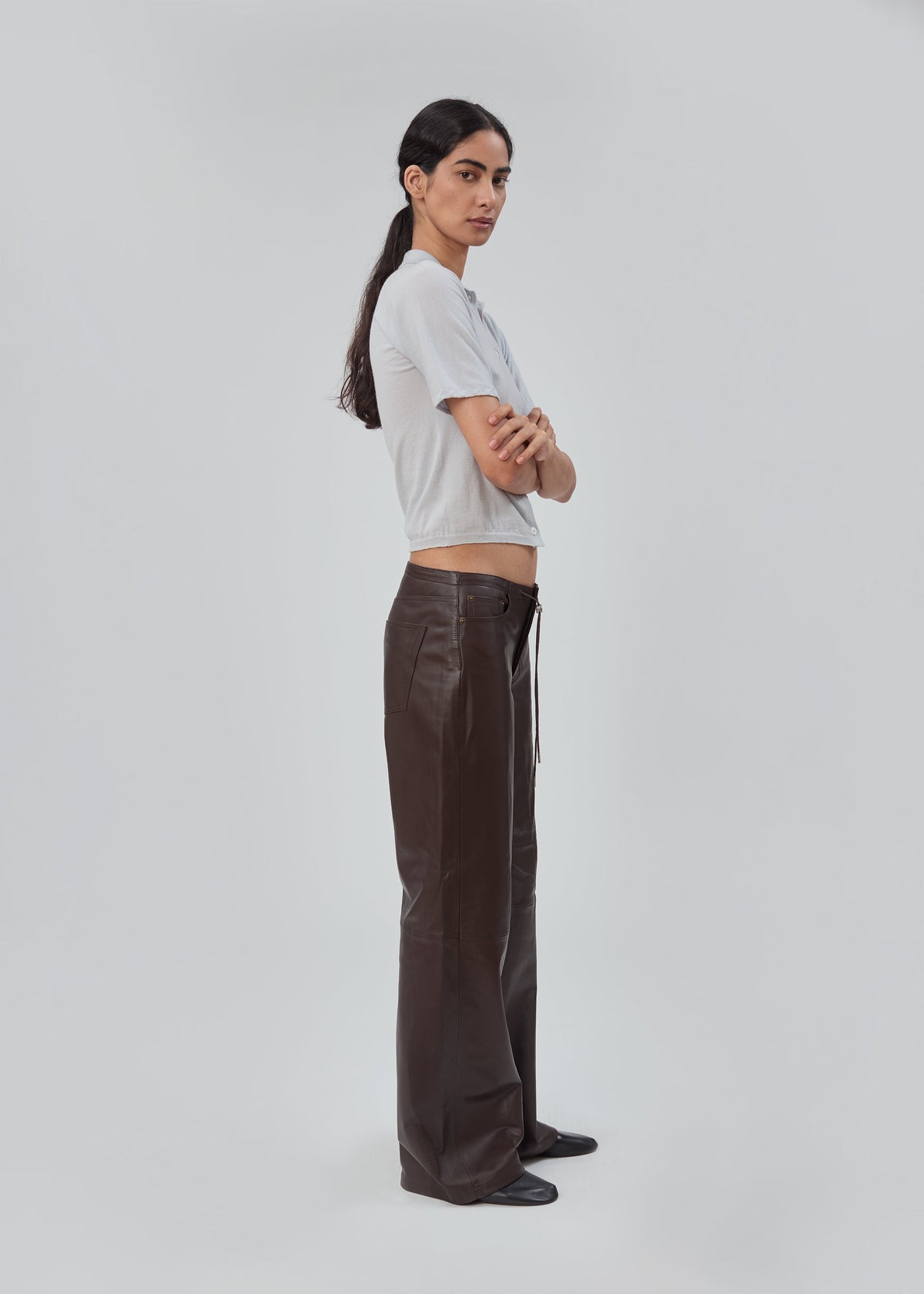 Cool Jean in Brown Leather