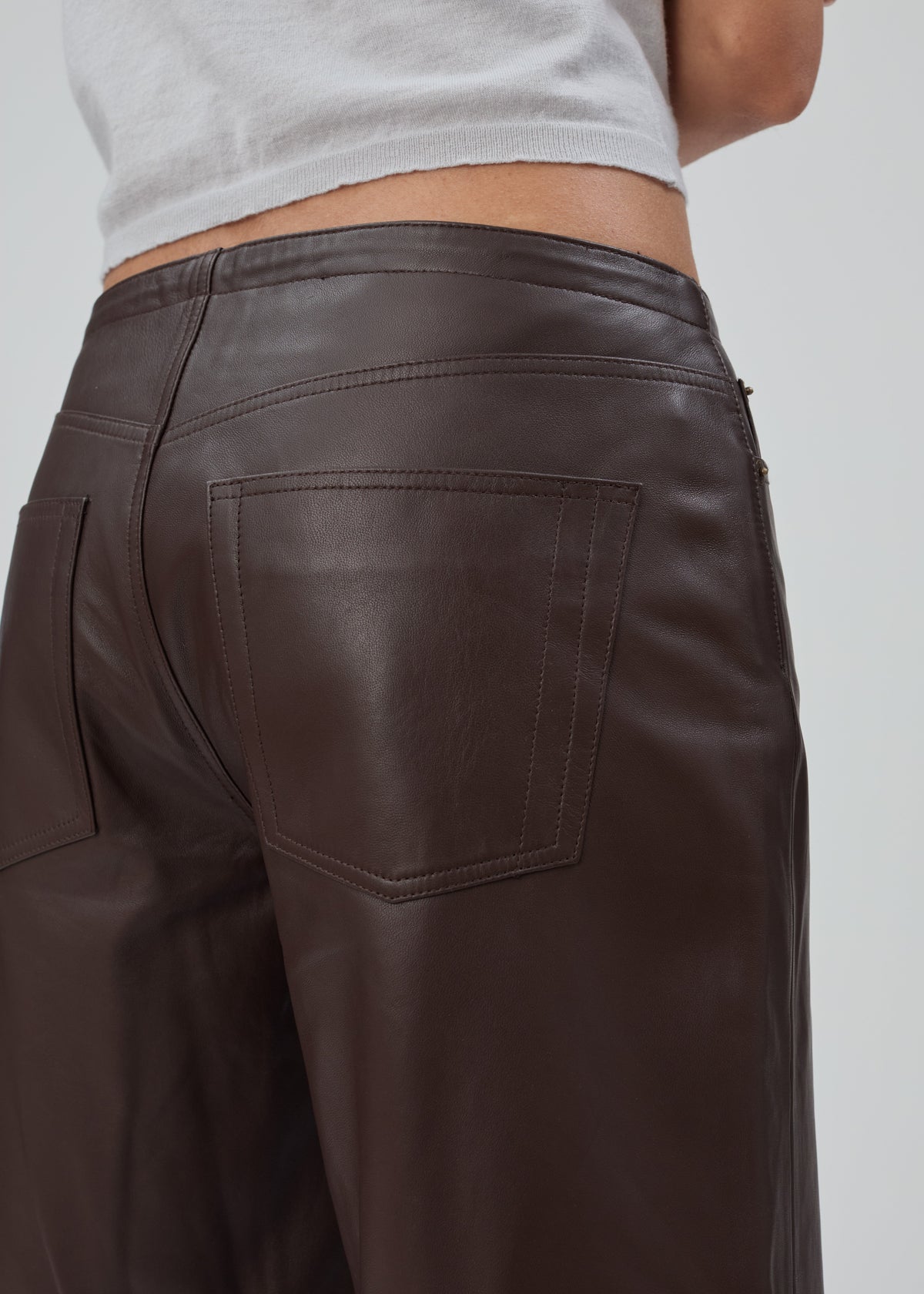 Cool Jean in Brown Leather - back pockets