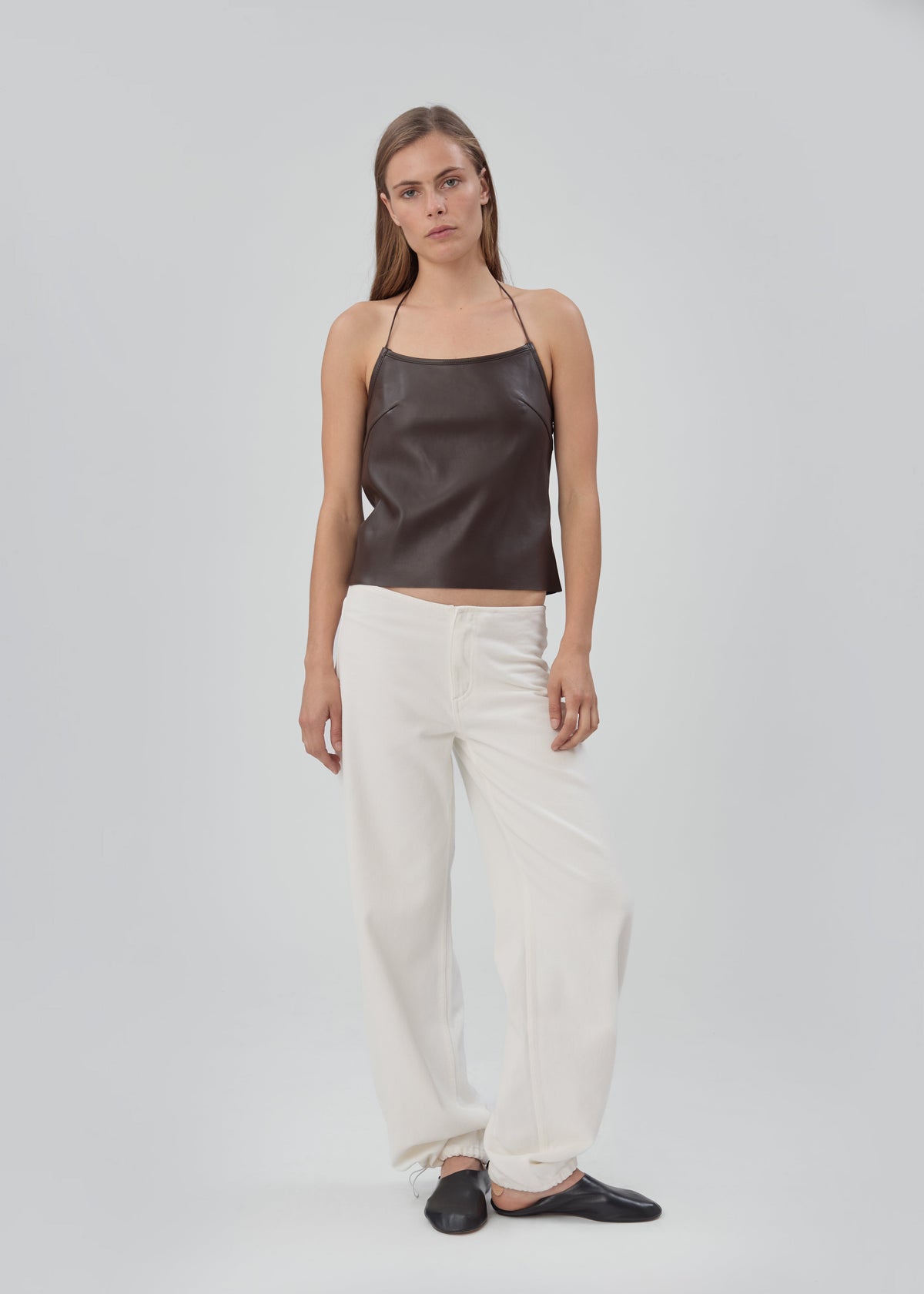 Toggle Tank in Brown Leather