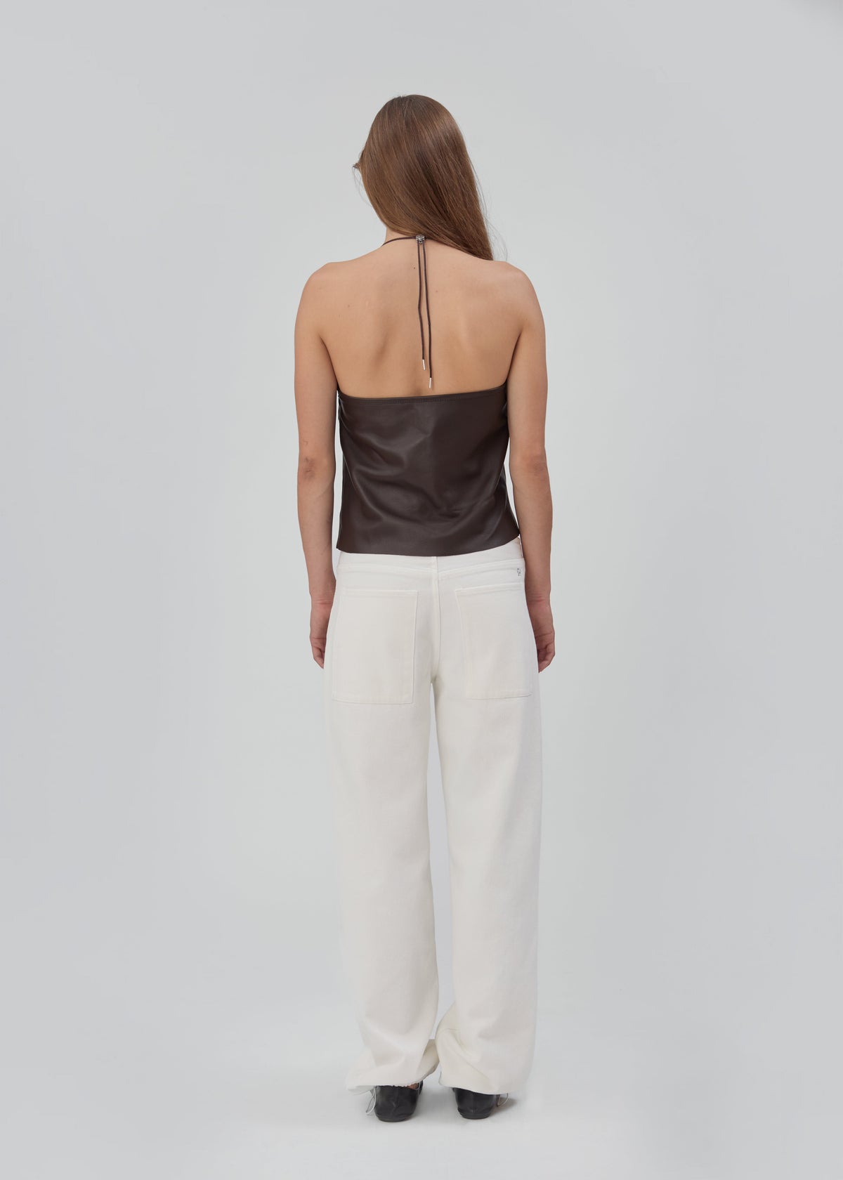Toggle Tank in Brown Leather - back