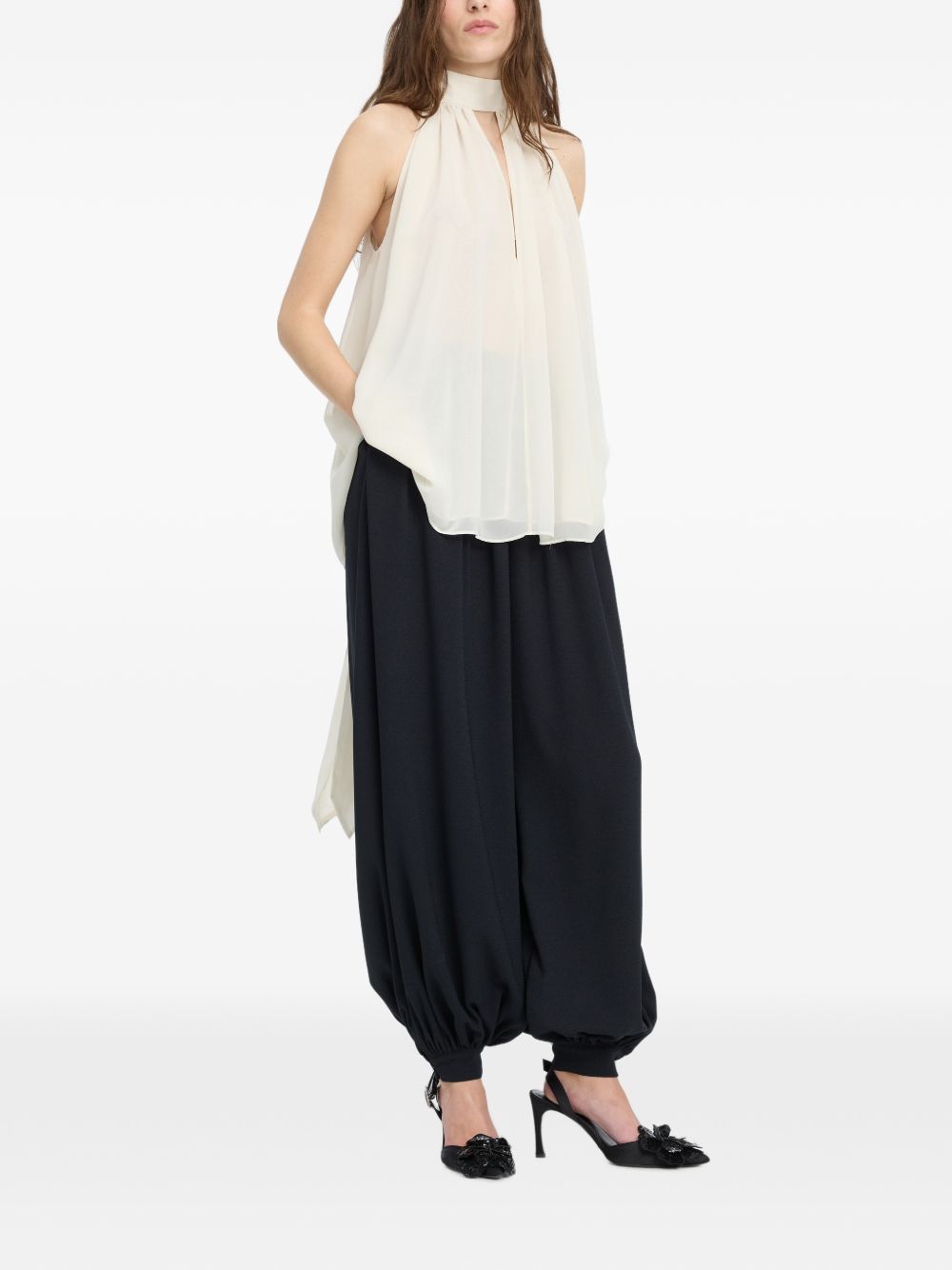 Halterneck Bow Top - Turtledove