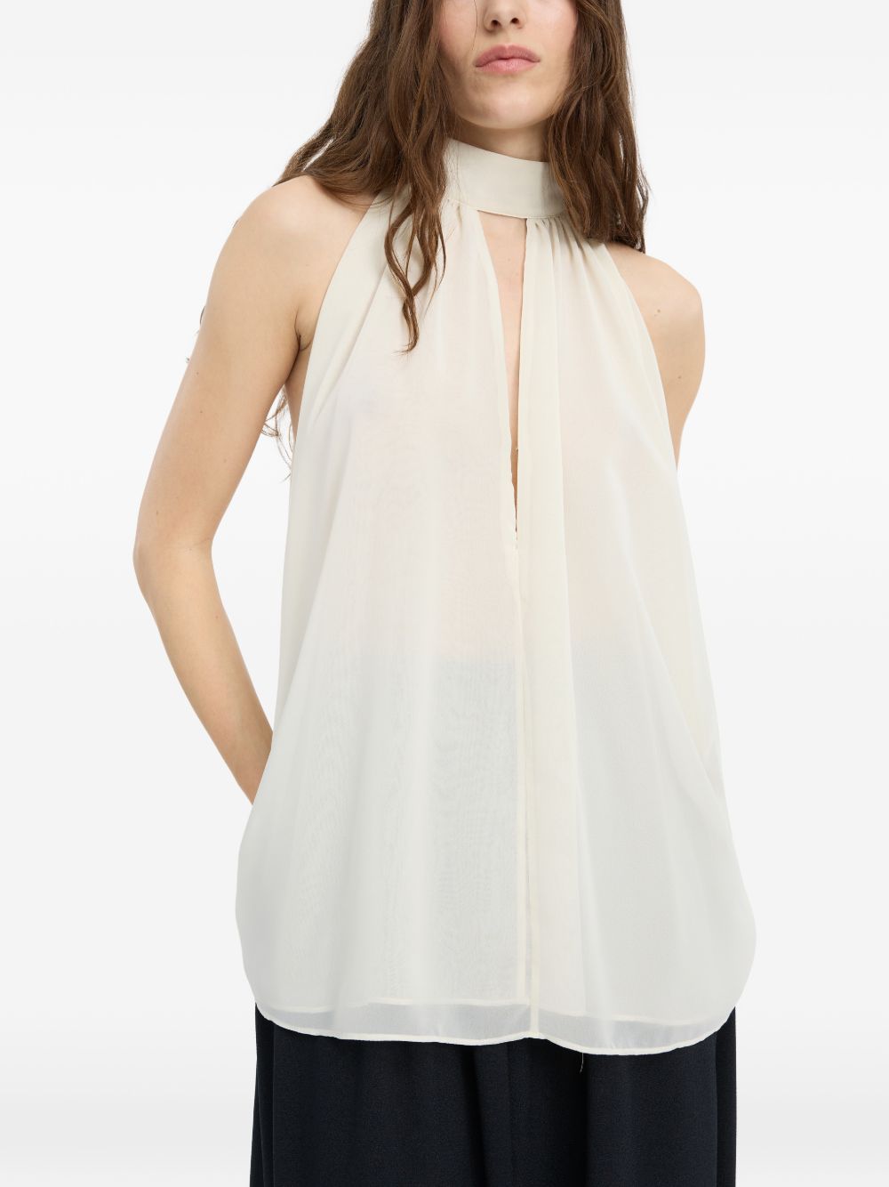 Halterneck Bow Top - Turtledove