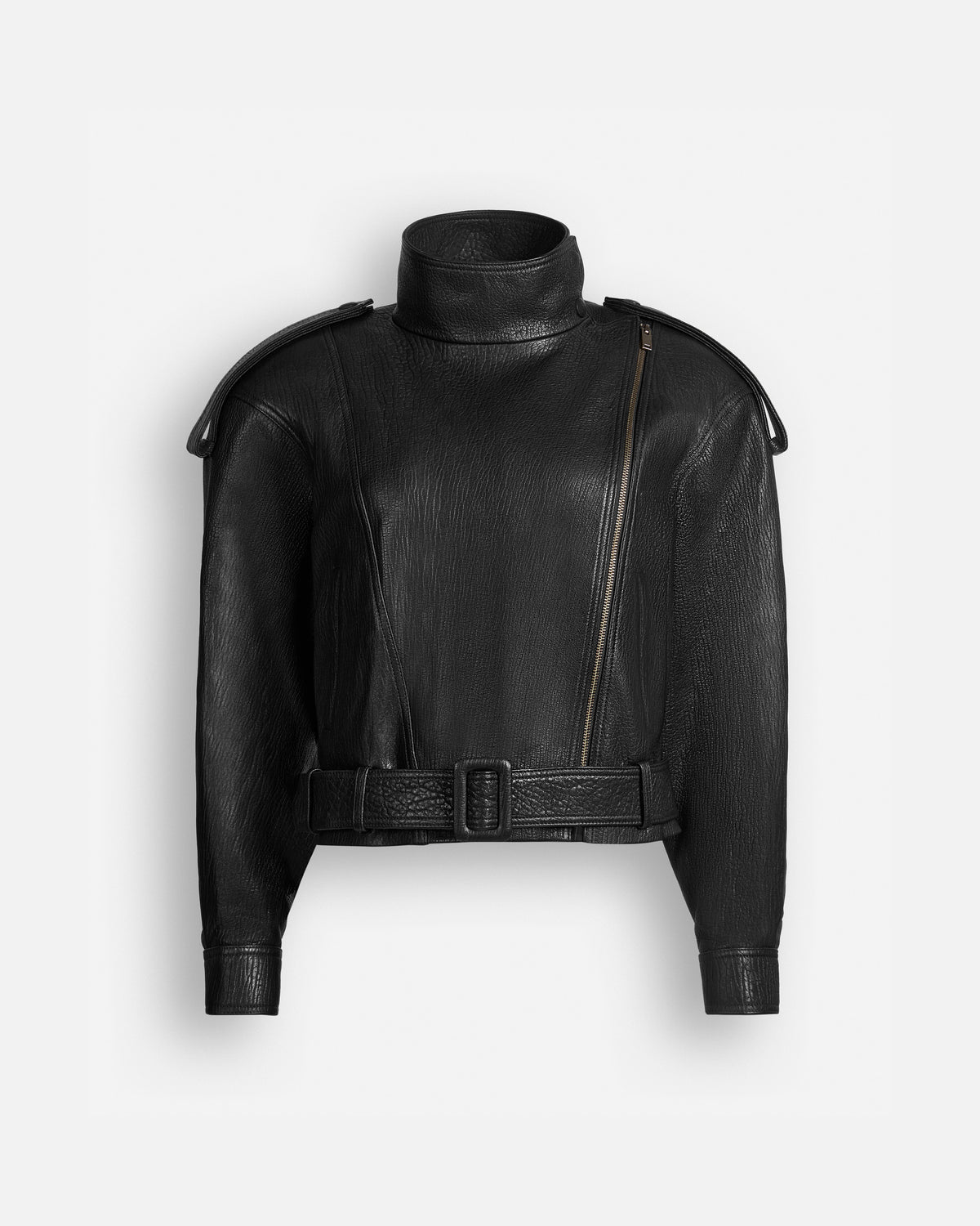 Serpa Grained Leather Jacket - Black