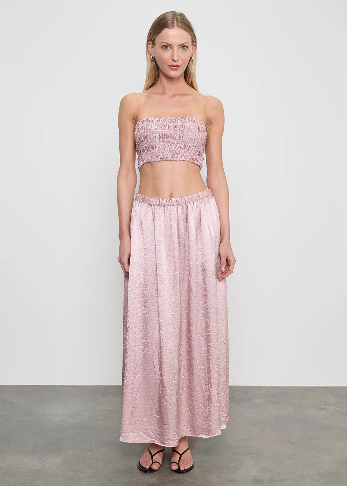 TEXTURED SATIN CELESTE SKIRT
