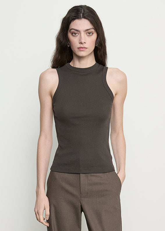 Enza Costa Cashmere Rib Tank (placeholder - closest live colorway, Umber)