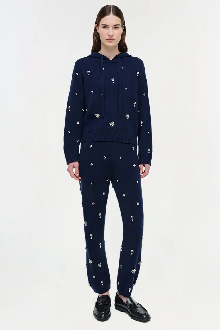 KARMEN EMBELLISHED CASHMERE HOODIE