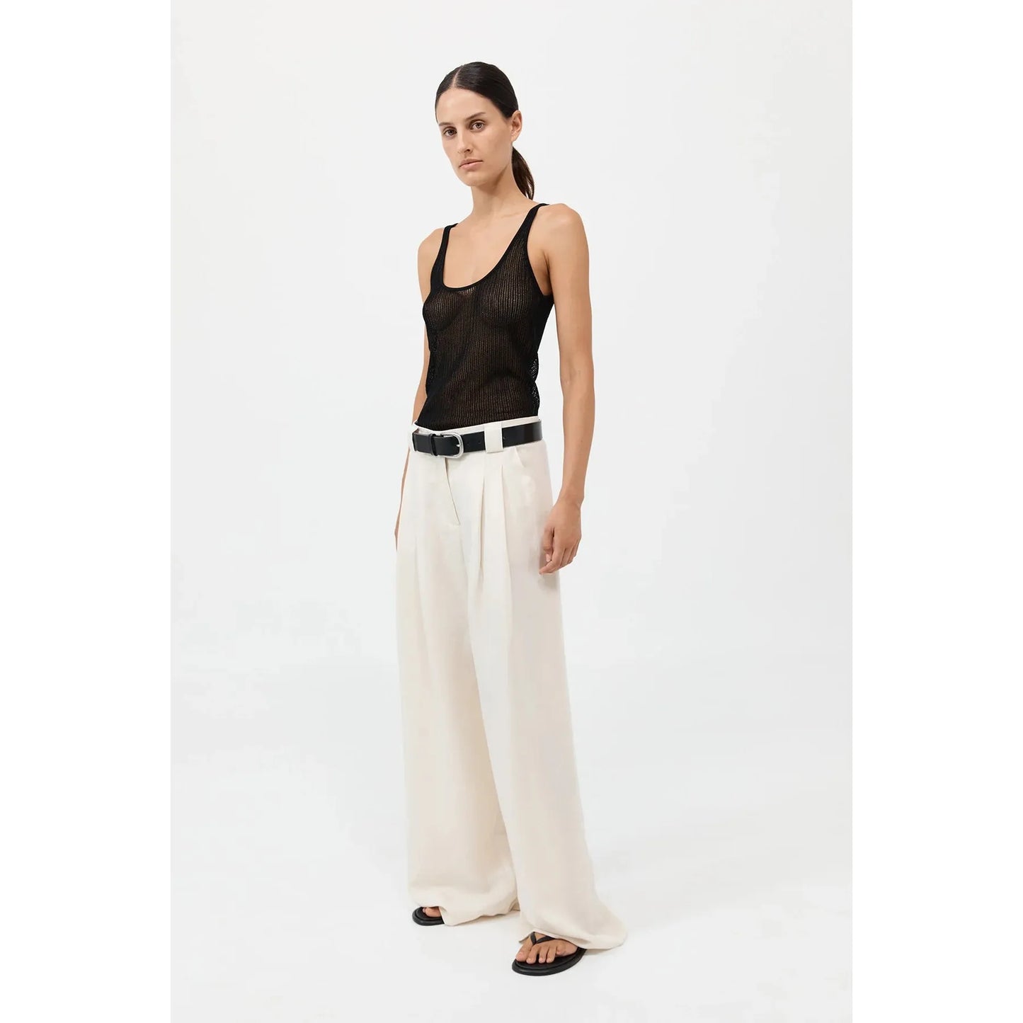 WIDE LEG PLEAT PANTS