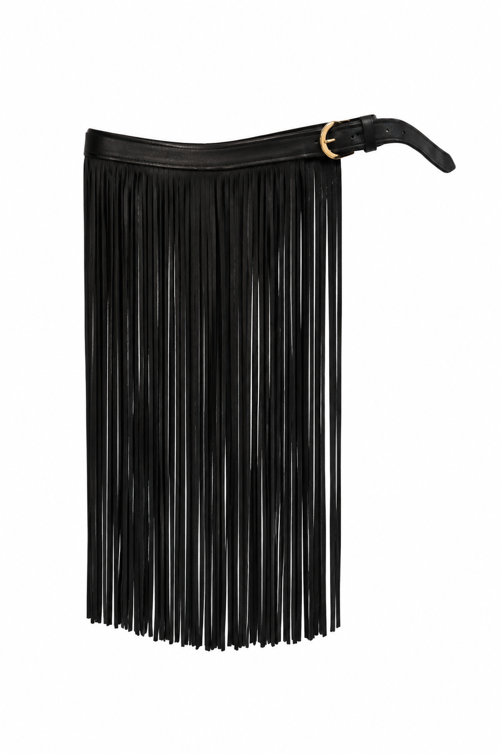 Leather fringe belt