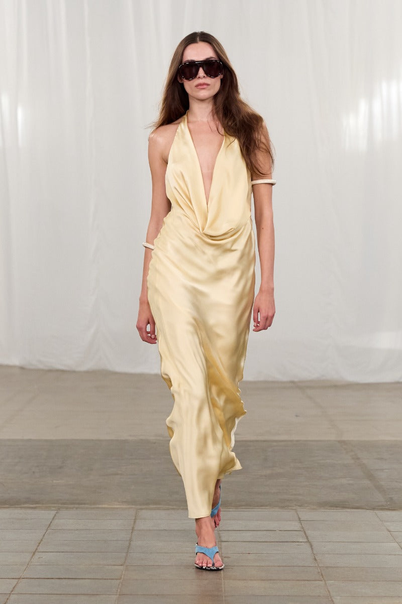 CHIFFON HALTER DRESS