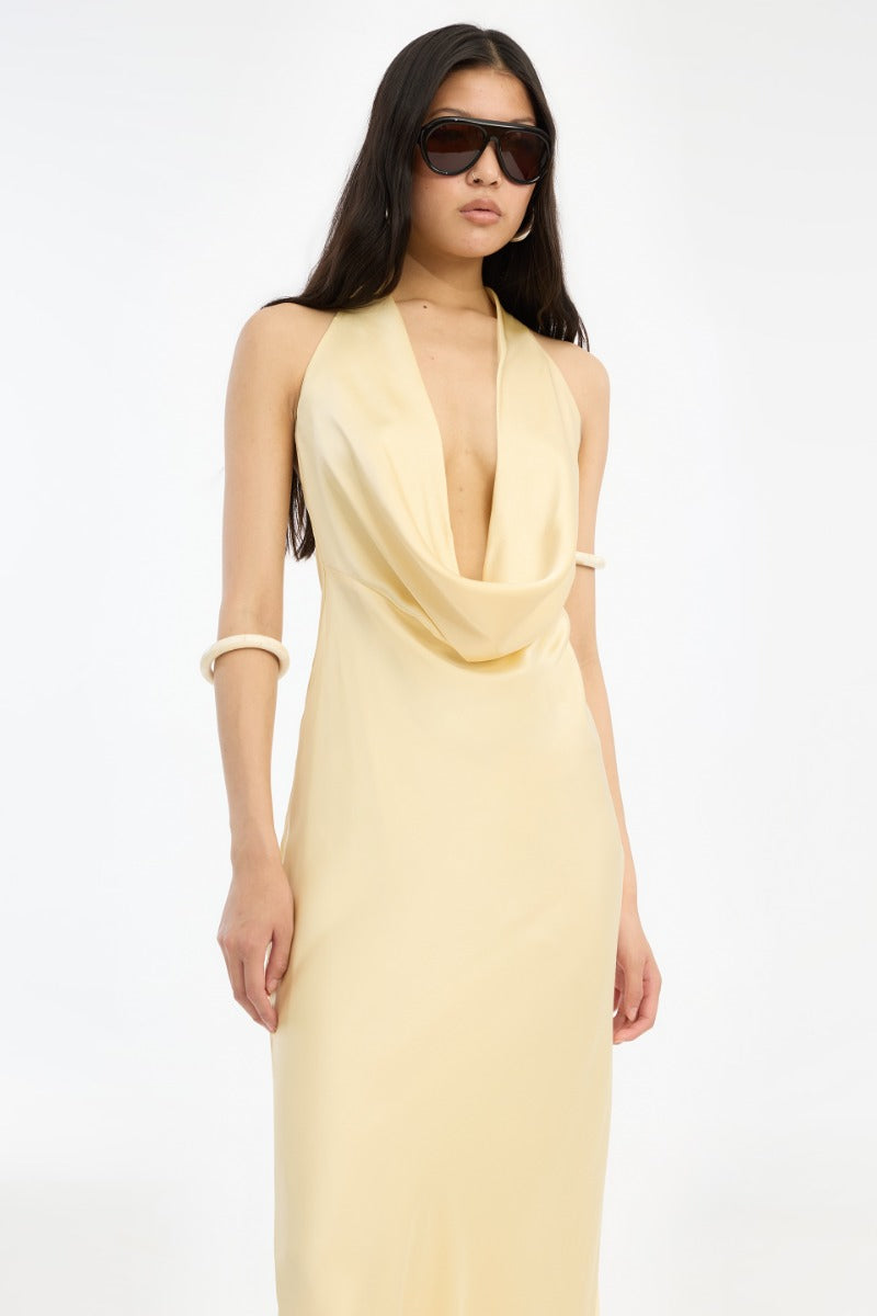 CHIFFON HALTER DRESS